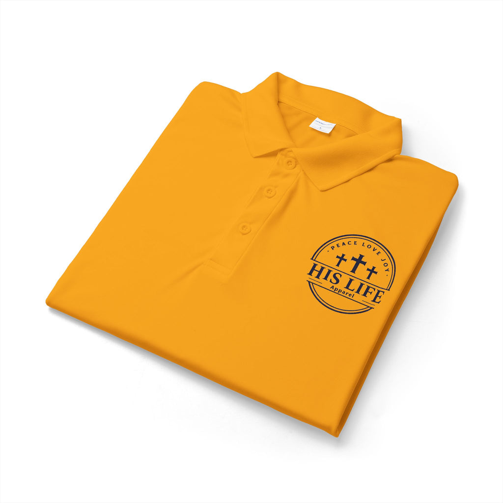 His Life Polo Shirt — Christian Cross Faith Logo Embroidered Polo