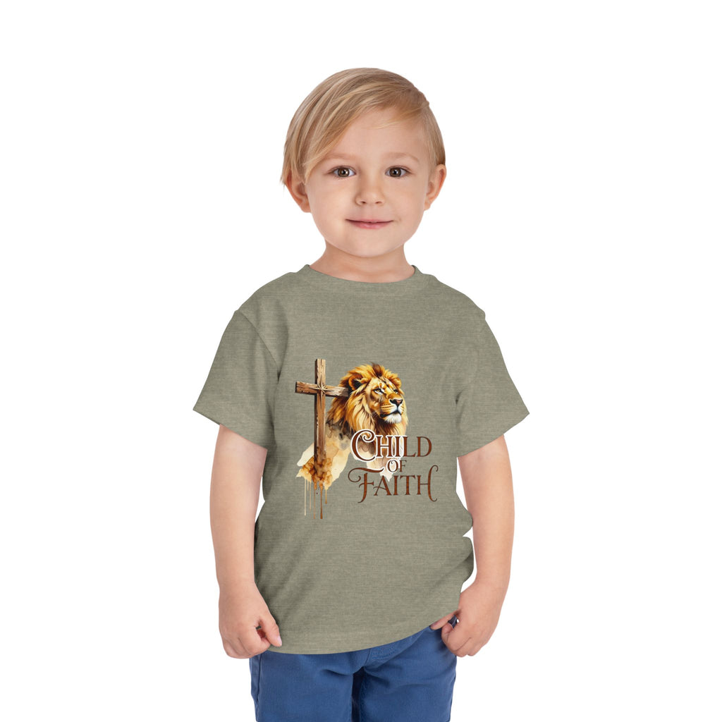 Child of Faith Toddler Tee — Lion & Cross Christian Kids Shirt