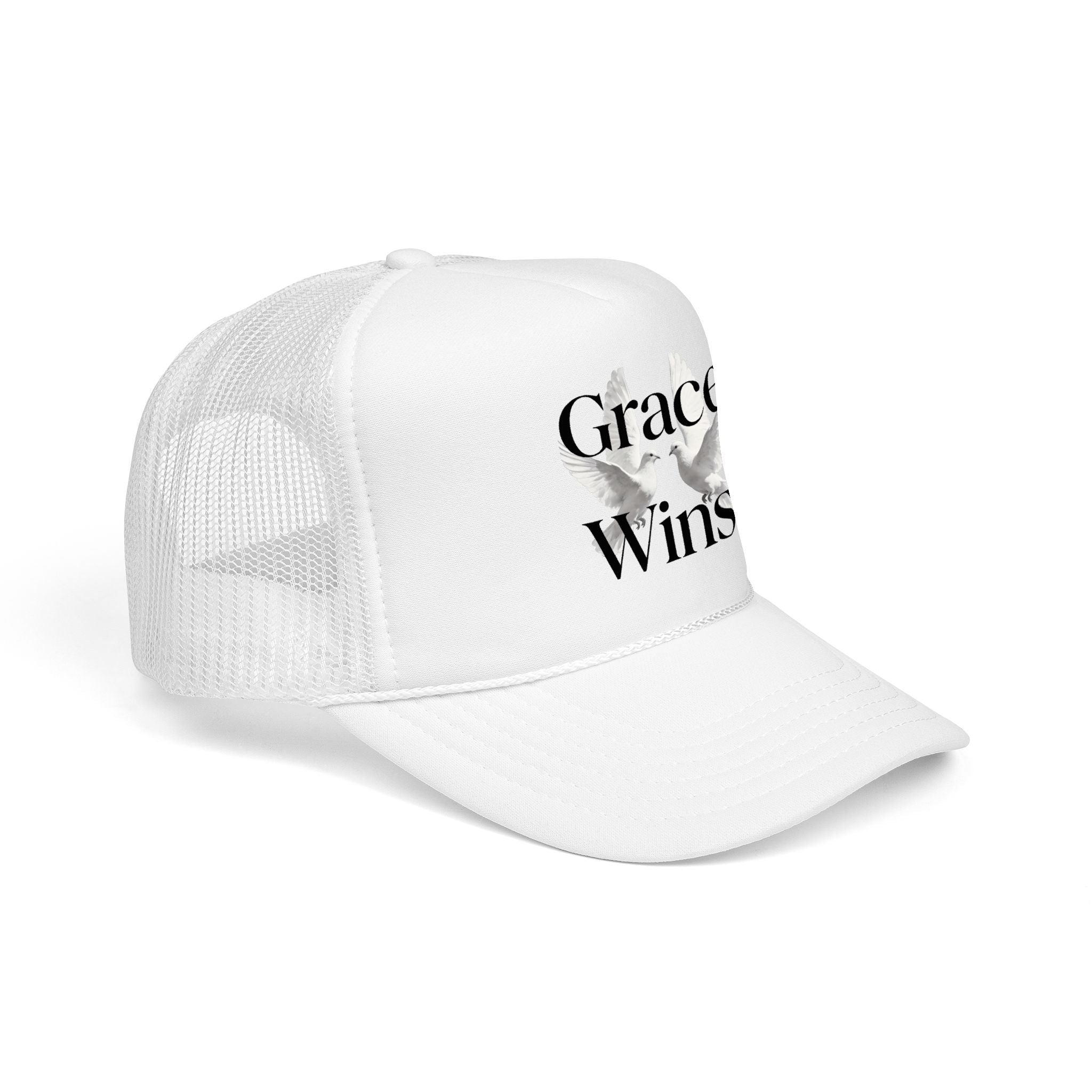 Grace Wins Trucker Hat — Inspirational Dove Foam Cap