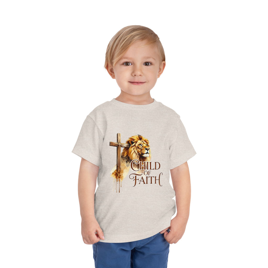 Child of Faith Toddler Tee — Lion & Cross Christian Kids Shirt