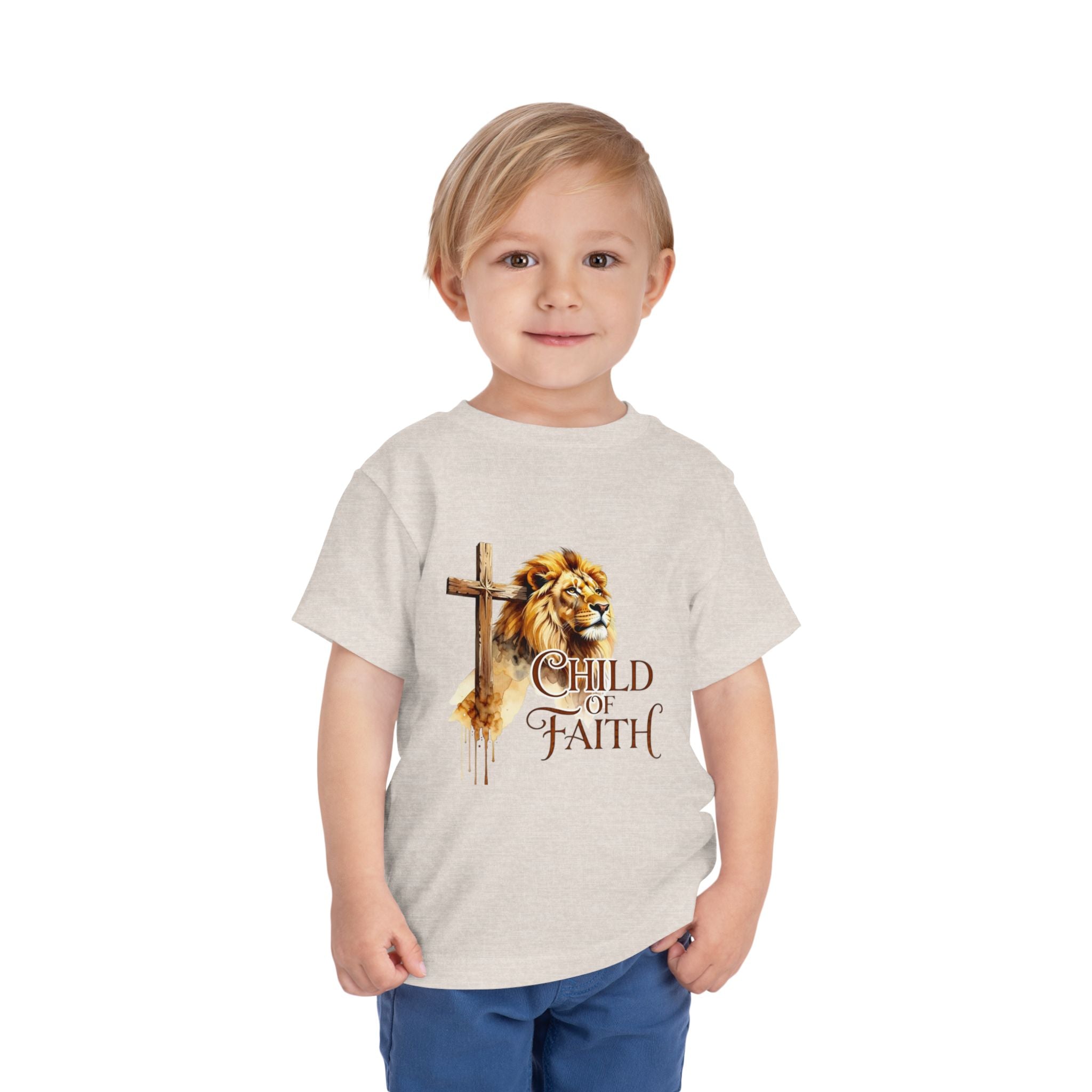 Child of Faith Toddler Tee — Lion & Cross Christian Kids Shirt