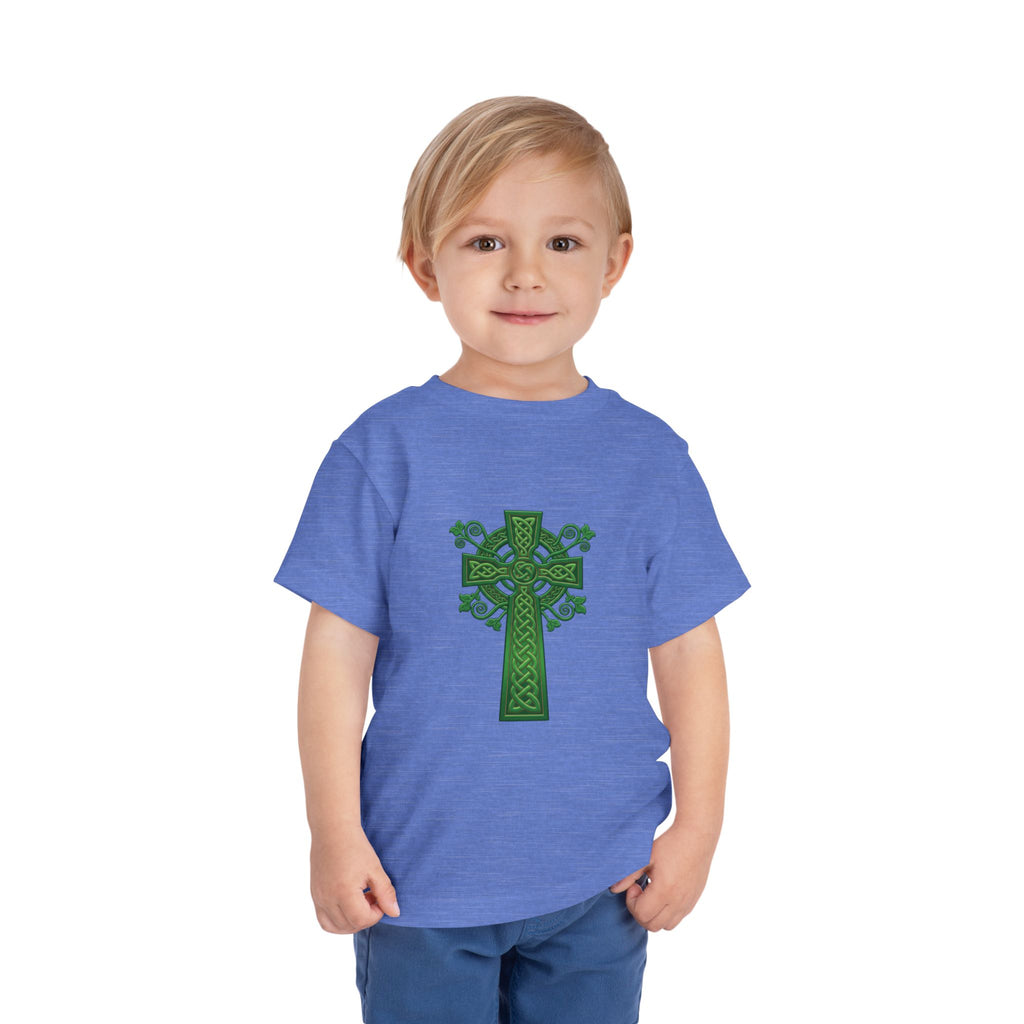 Toddler Tee — Green Celtic Cross Graphic (St. Patrick’s Day)