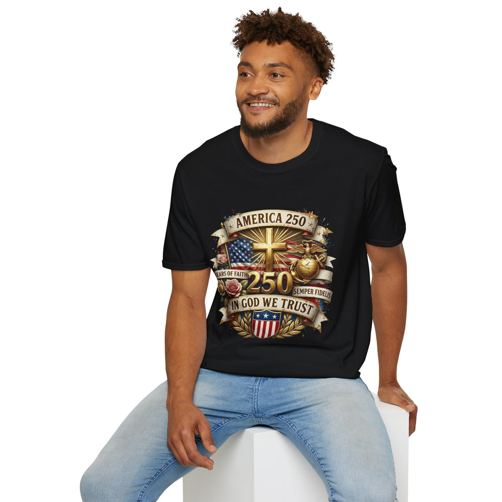 America 250 Christian T-Shirt — "In God We Trust" Patriotic Faith Tee
