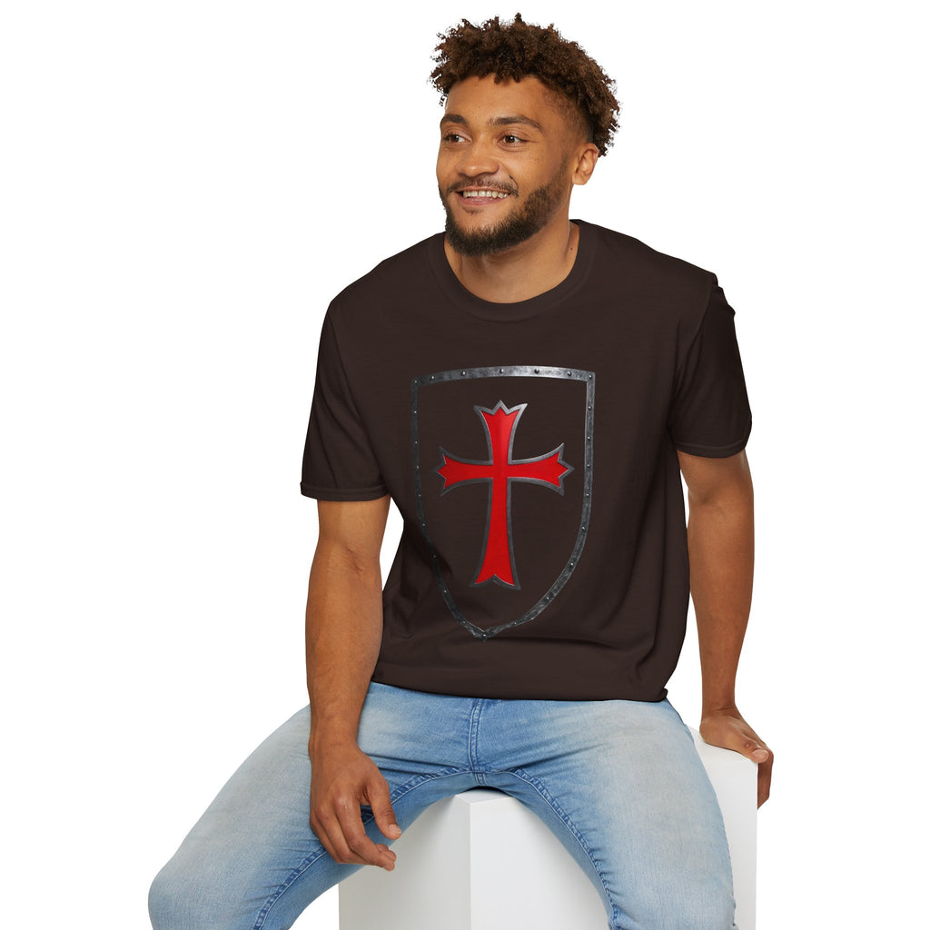 Crusader Shield T-Shirt — Red Cross Medieval Shield Tee