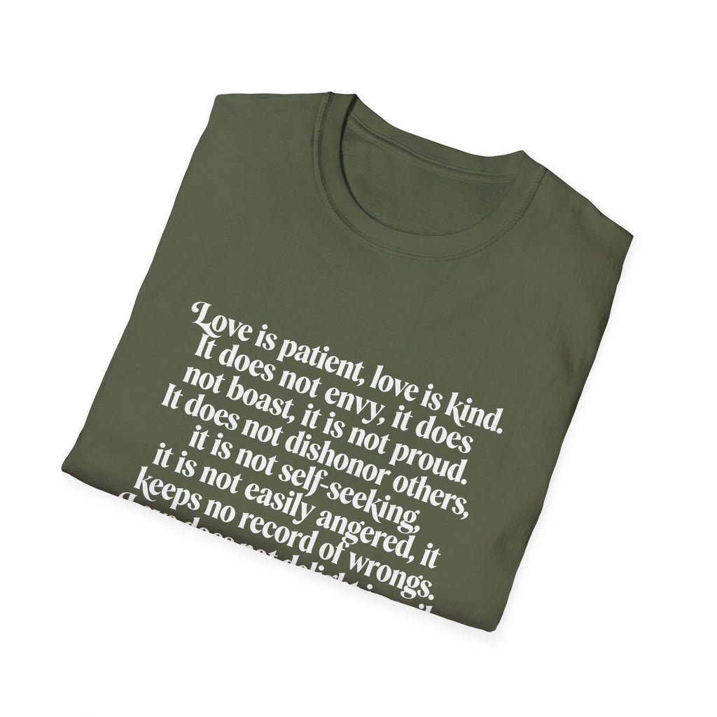 Love Is Patient Tee — 1 Corinthians 13 Inspirational Christian T-Shirt