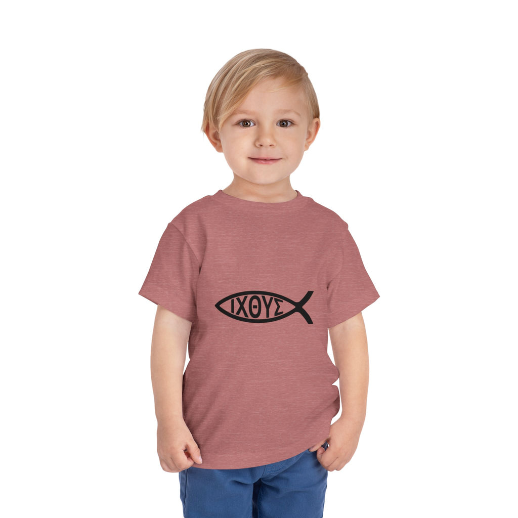 Toddler Tee — Christian Ichthys Fish Logo Kids Shirt (Faith Symbol)