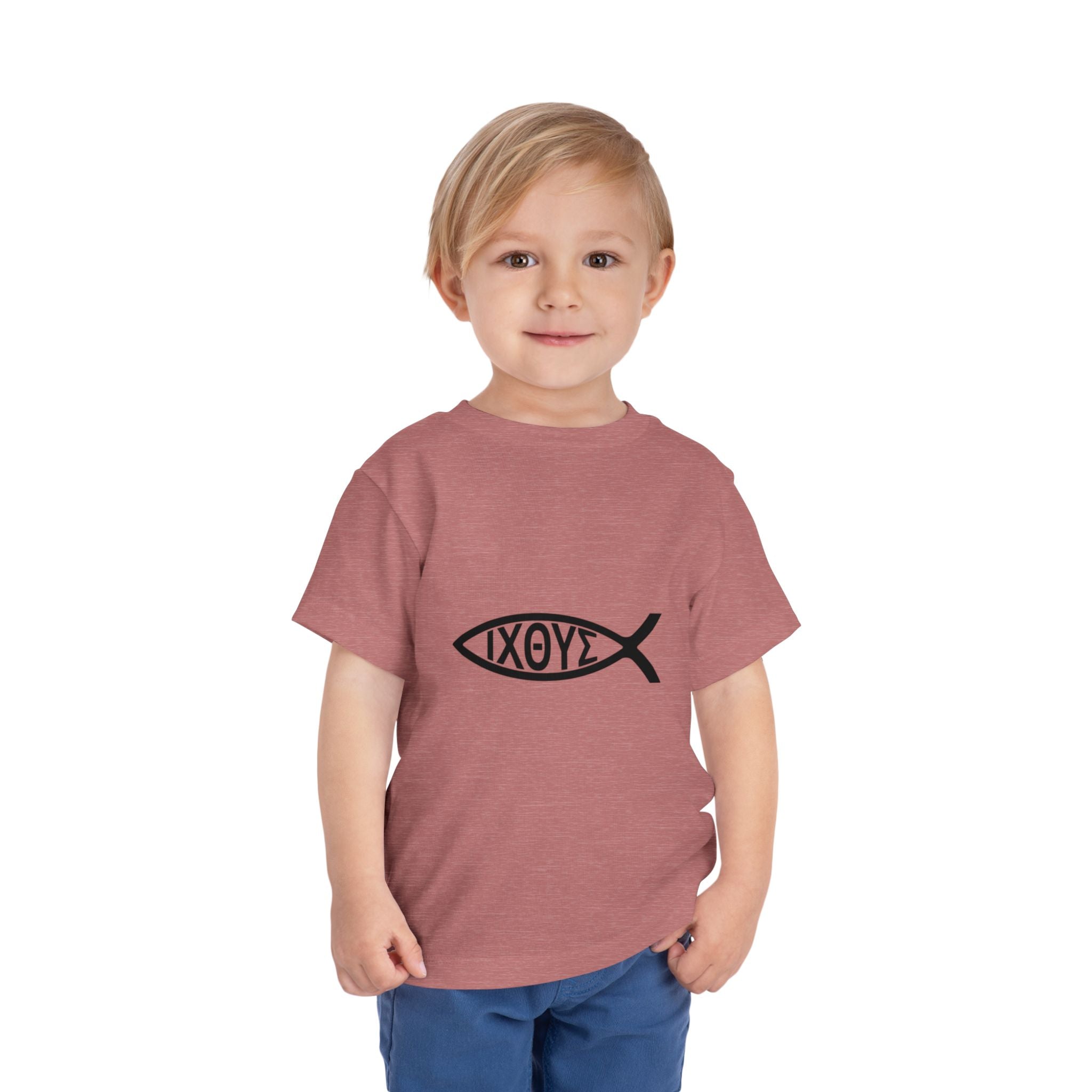 Toddler Tee — Christian Ichthys Fish Logo Kids Shirt (Faith Symbol)