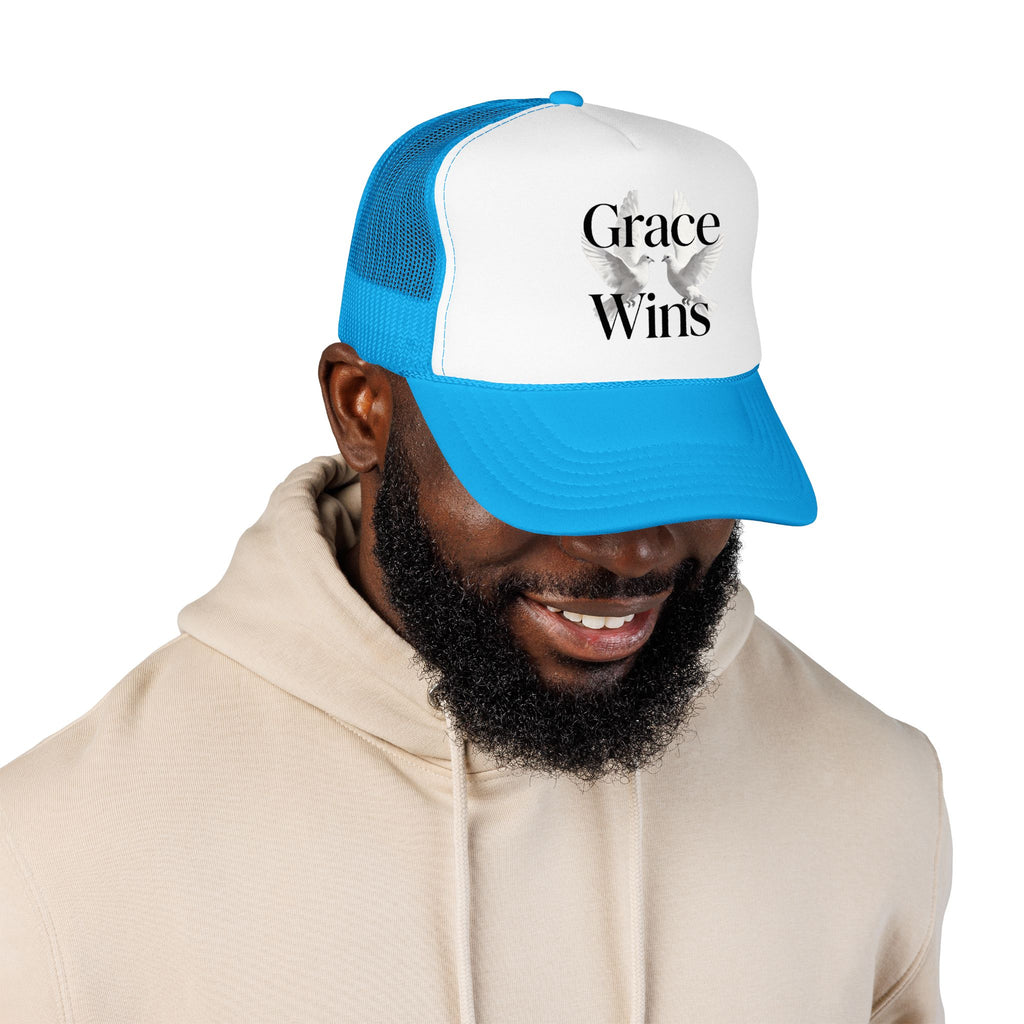 Grace Wins Trucker Hat — Inspirational Dove Foam Cap