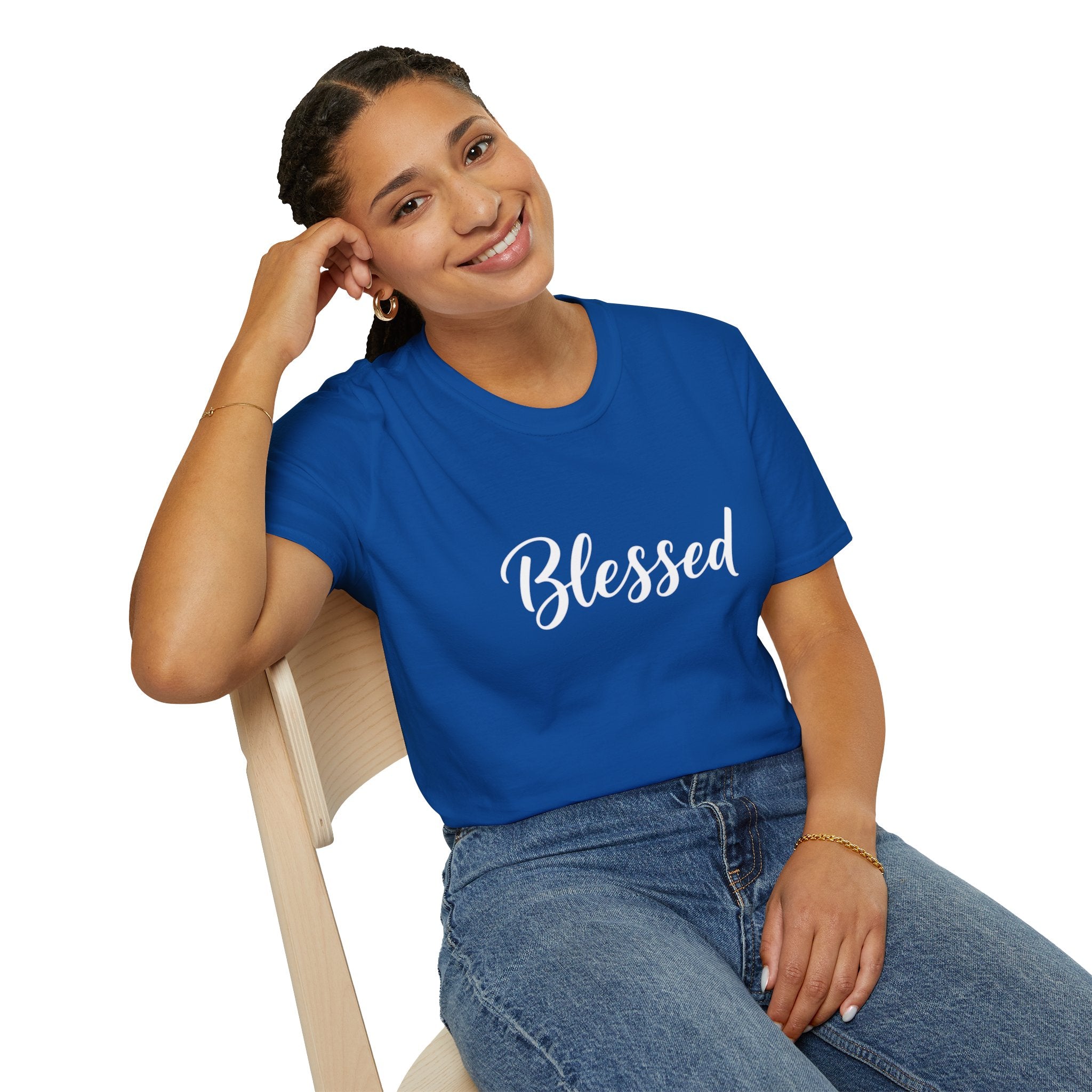 Blessed Script T-Shirt — Inspirational Faith Graphic Tee