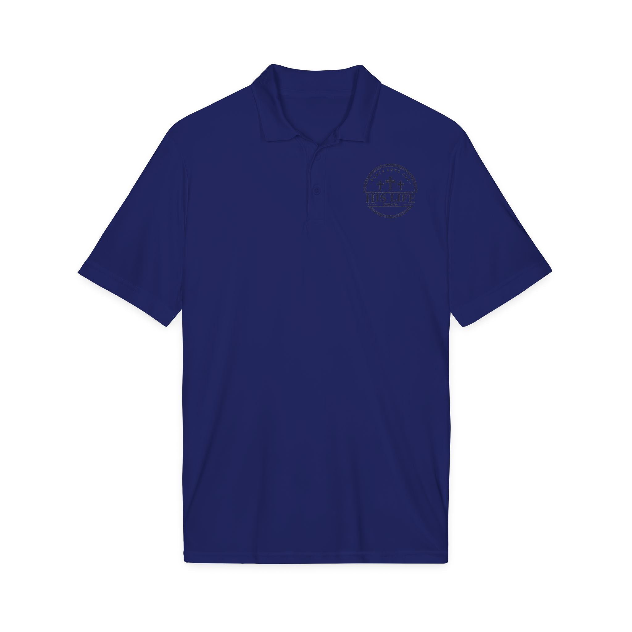 His Life Polo Shirt — Christian Cross Faith Logo Embroidered Polo
