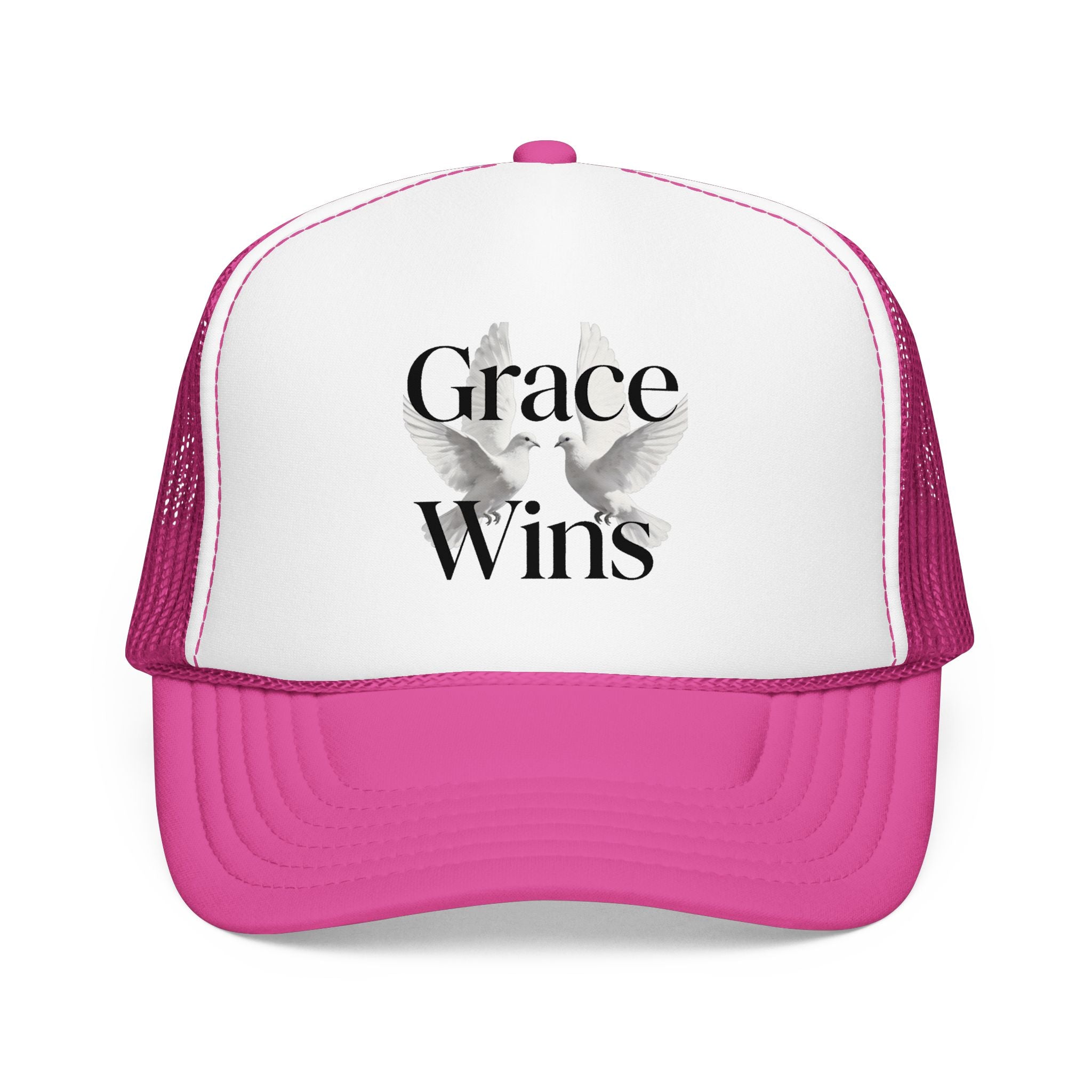 Grace Wins Trucker Hat — Inspirational Dove Foam Cap