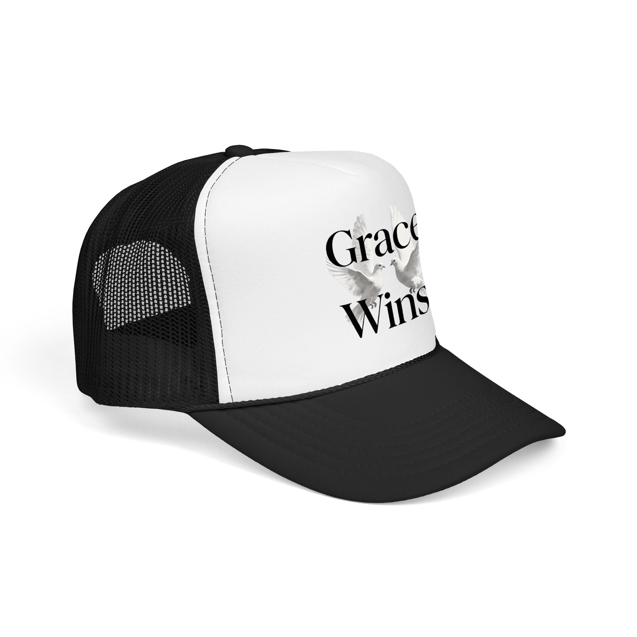 Grace Wins Trucker Hat — Inspirational Dove Foam Cap