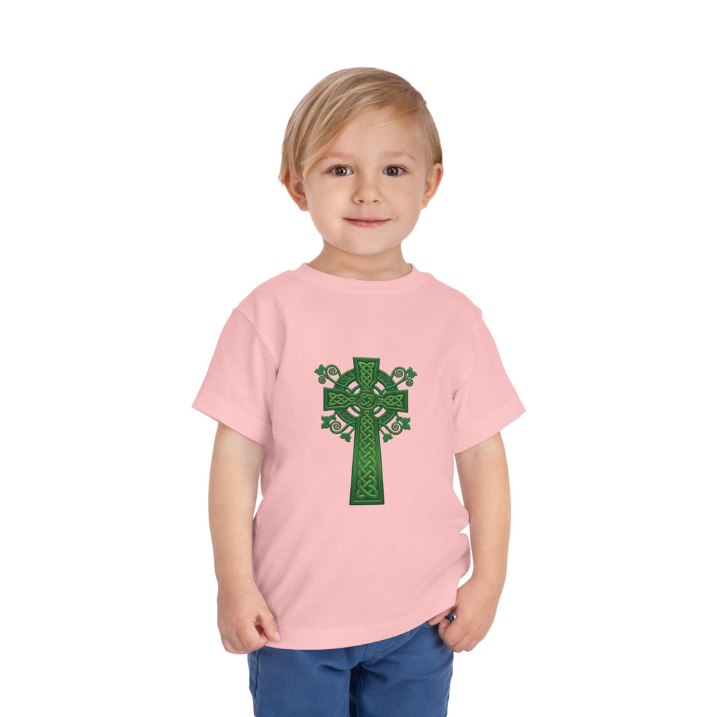 Toddler Tee — Green Celtic Cross Graphic (St. Patrick’s Day)