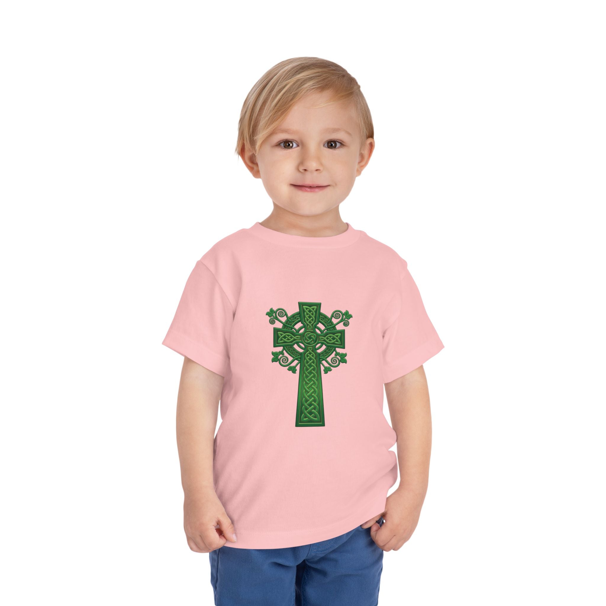 Toddler Tee — Green Celtic Cross Graphic (St. Patrick’s Day)