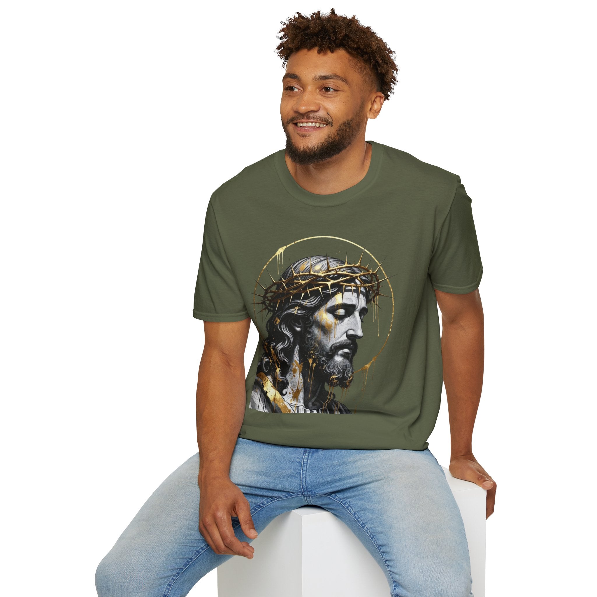 Jesus Portrait T-Shirt — Crown of Thorns Christian Tee