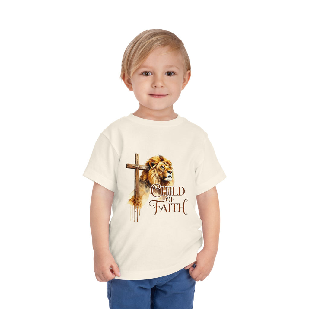 Child of Faith Toddler Tee — Lion & Cross Christian Kids Shirt