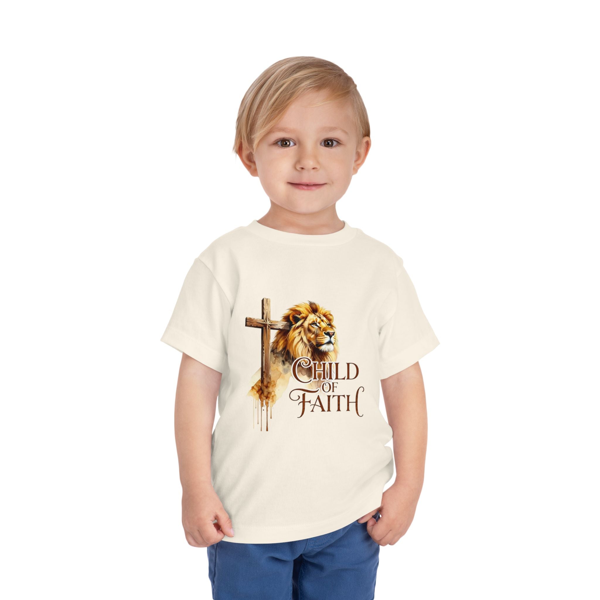 Child of Faith Toddler Tee — Lion & Cross Christian Kids Shirt
