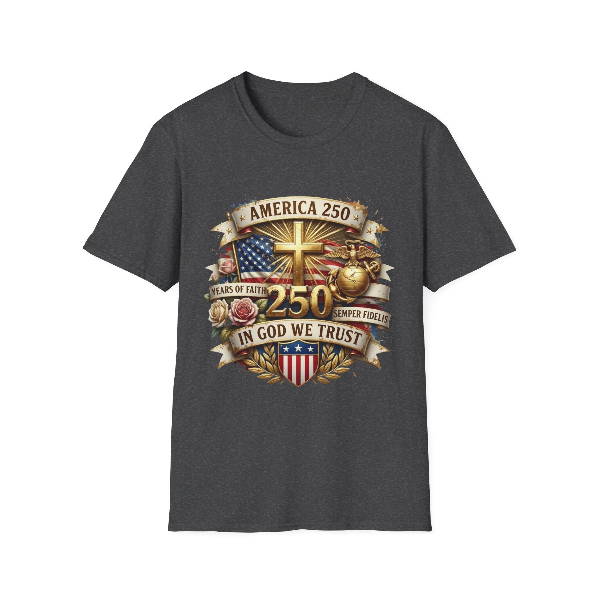 America 250 Christian T-Shirt — "In God We Trust" Patriotic Faith Tee