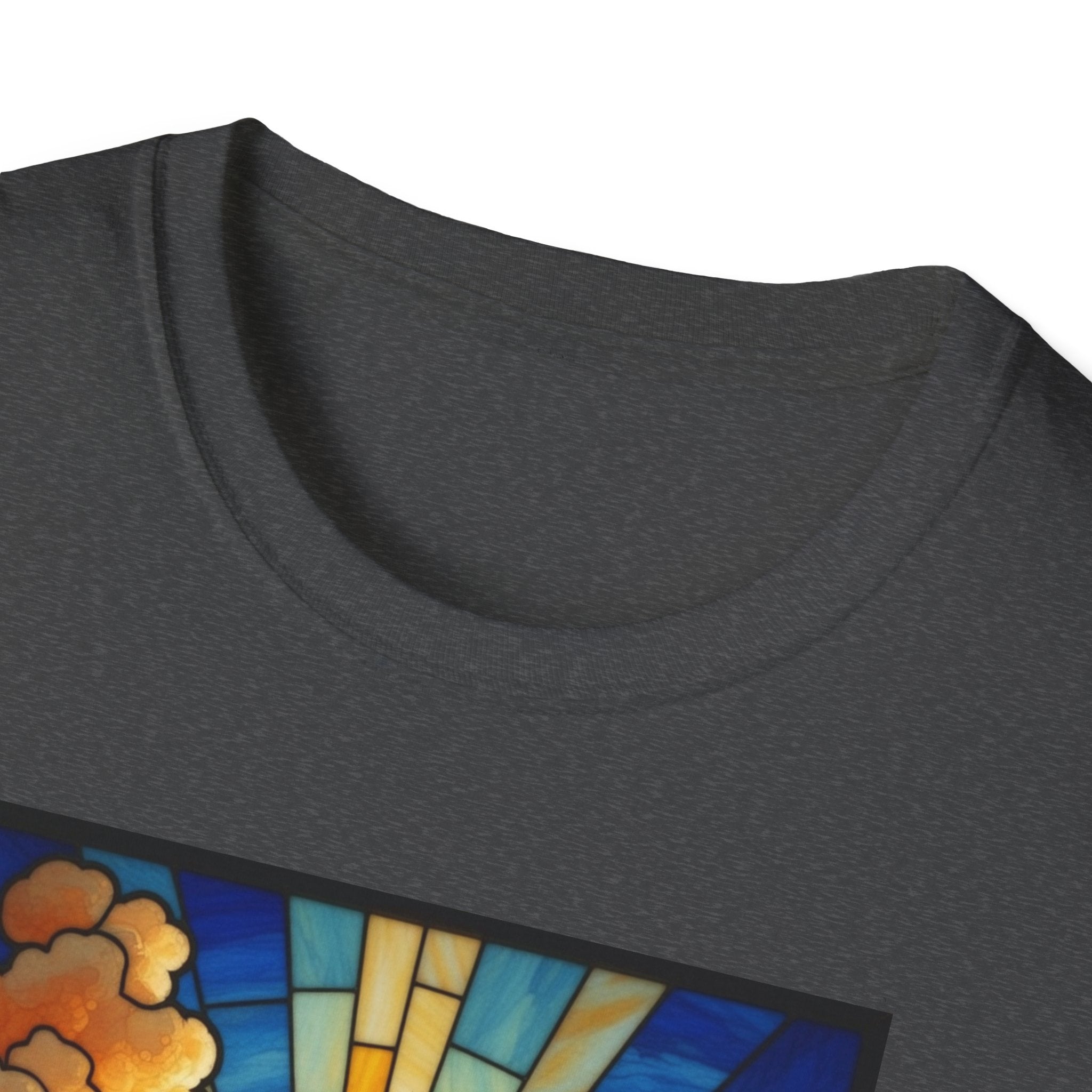 Christian Cross T-Shirt — Stained Glass Sunrise Faith Tee