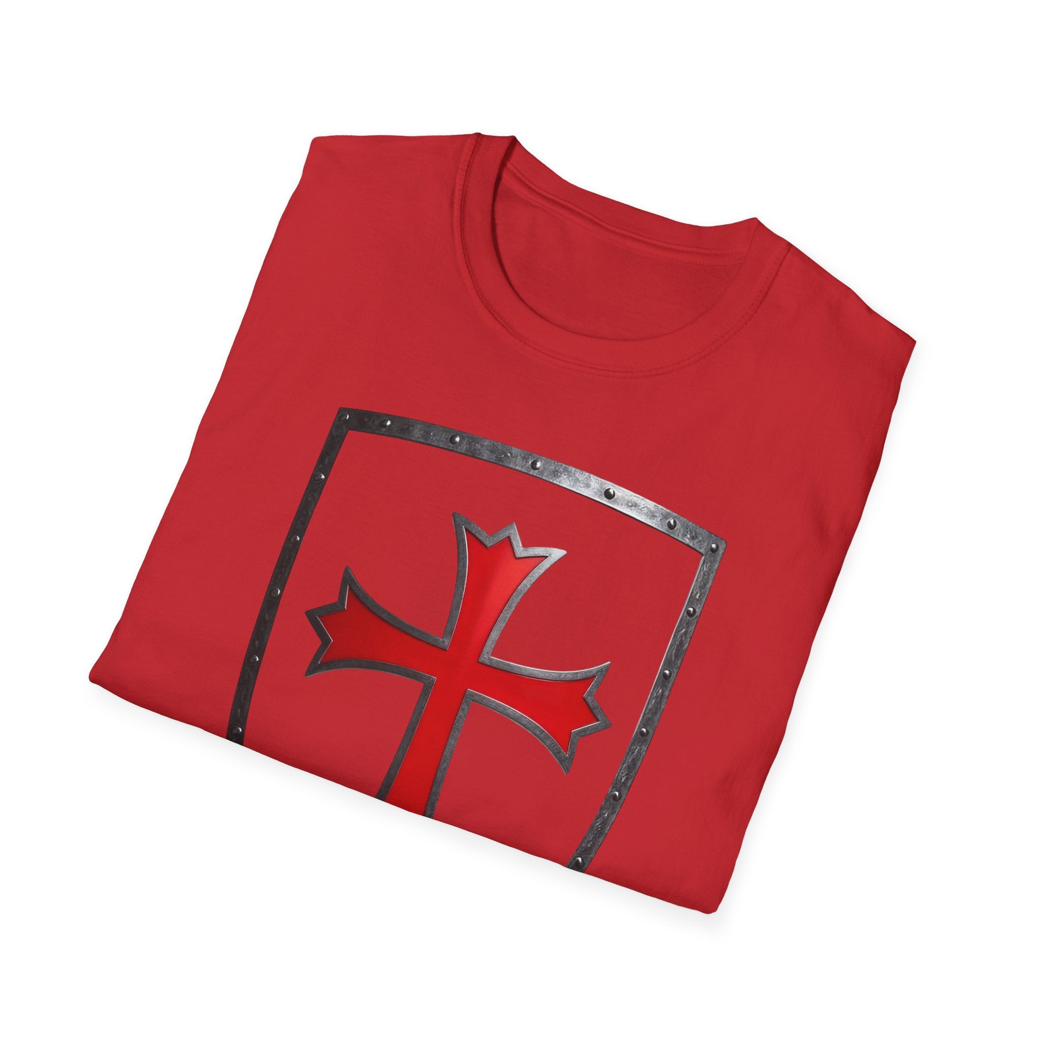 Crusader Shield T-Shirt — Red Cross Medieval Shield Tee