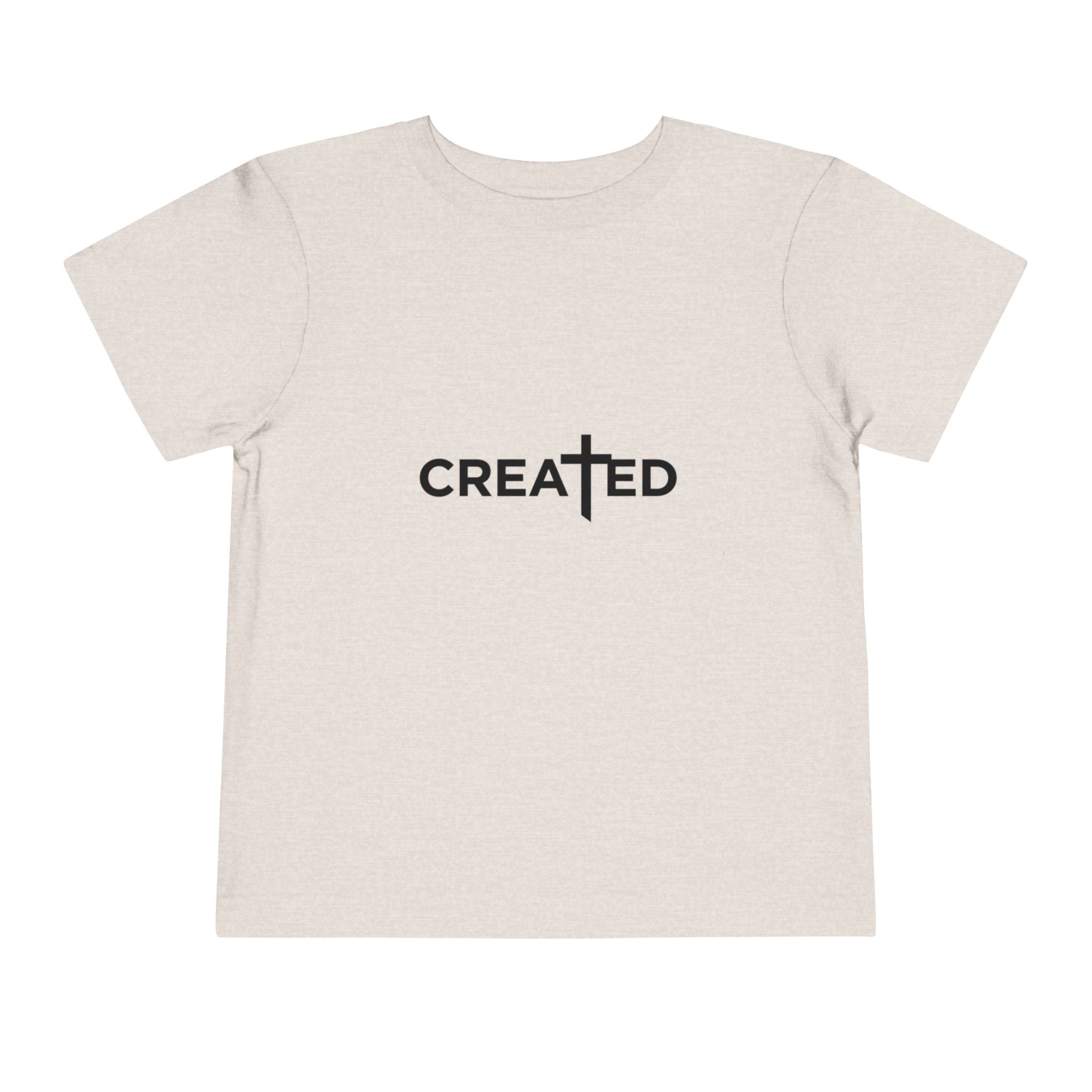 Toddler Tee — "Created" Cross Logo Christian Baby Shirt