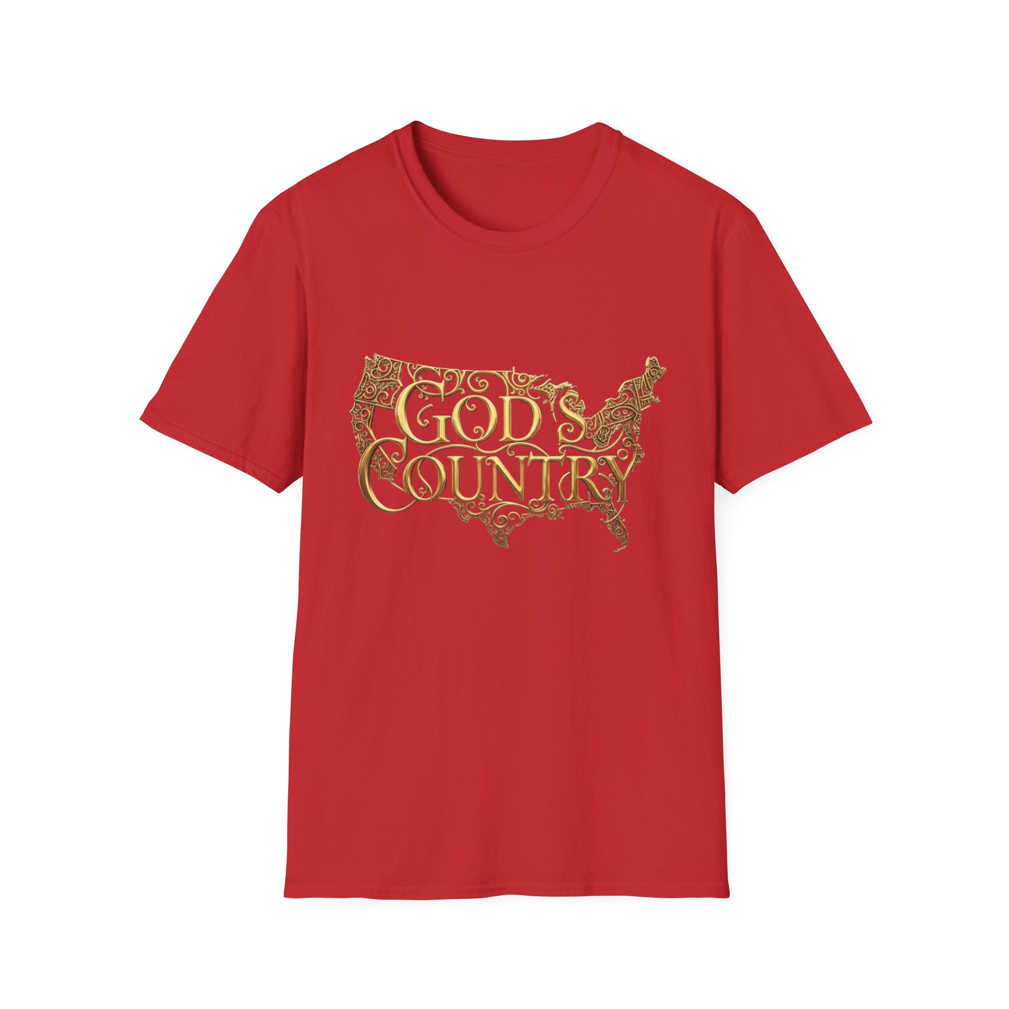 God's Country T-Shirt — Vintage USA Map Faith Tee