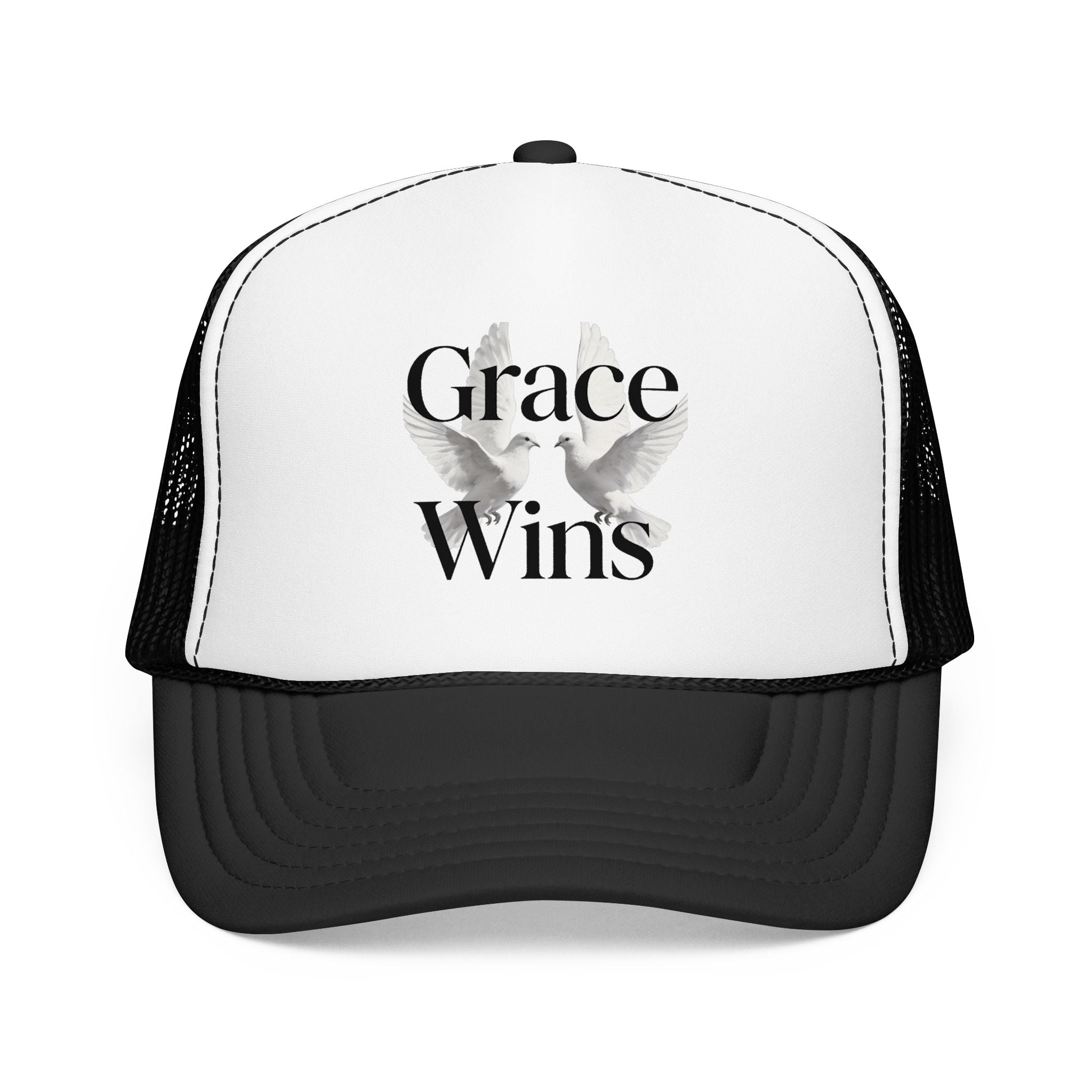 Grace Wins Trucker Hat — Inspirational Dove Foam Cap