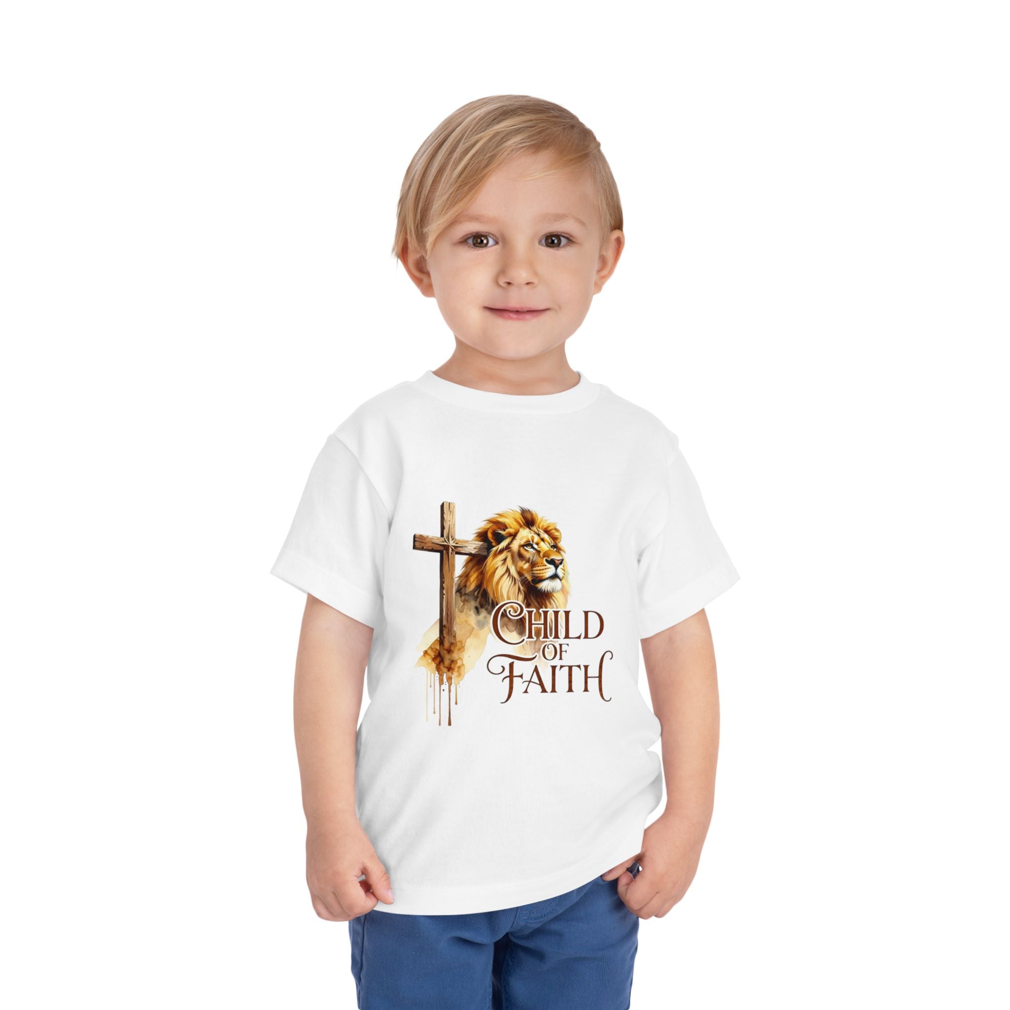 Child of Faith Toddler Tee — Lion & Cross Christian Kids Shirt
