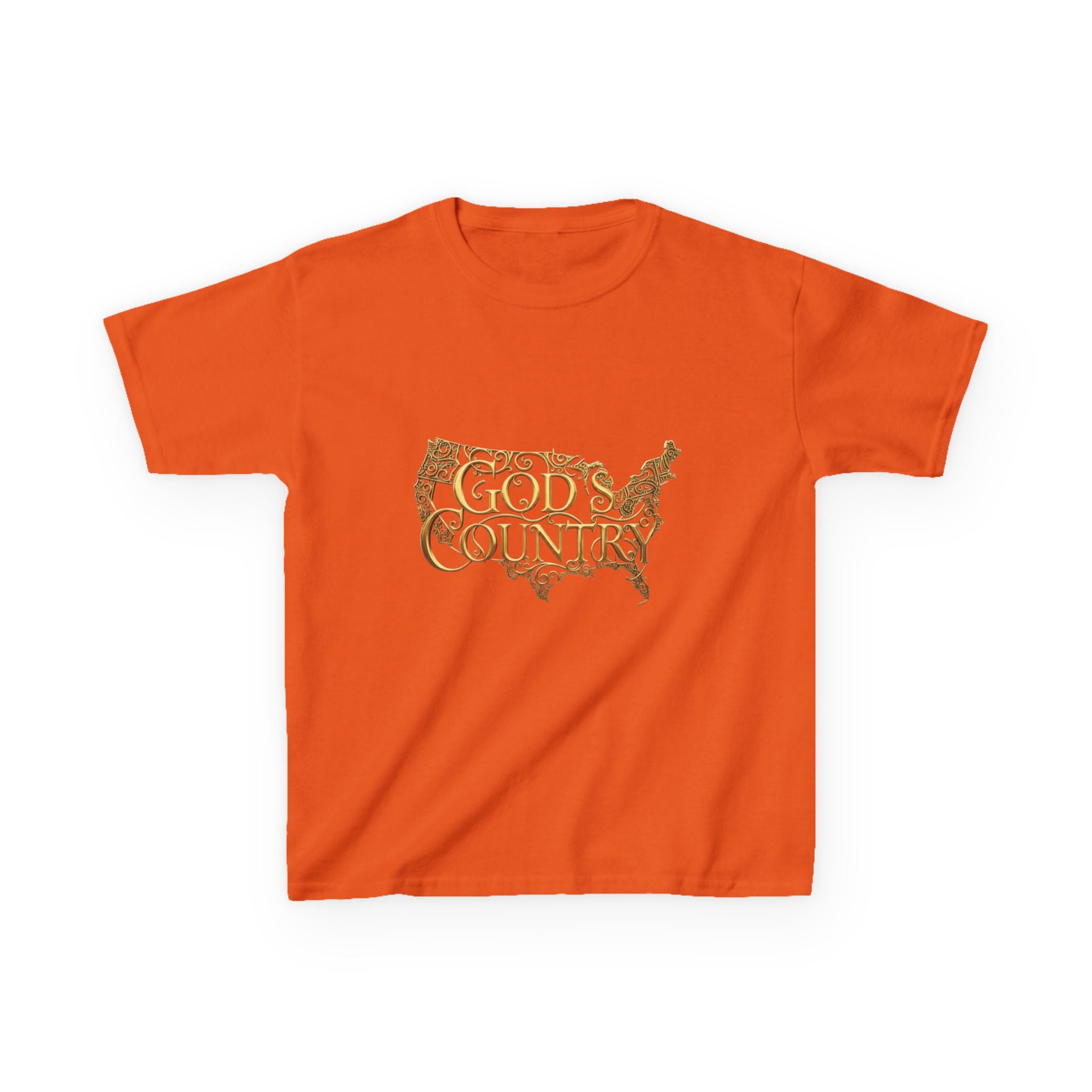 Kids T‑Shirt — "God's Country" USA Map Kids Tee (Patriotic Christian Youth Shirt)