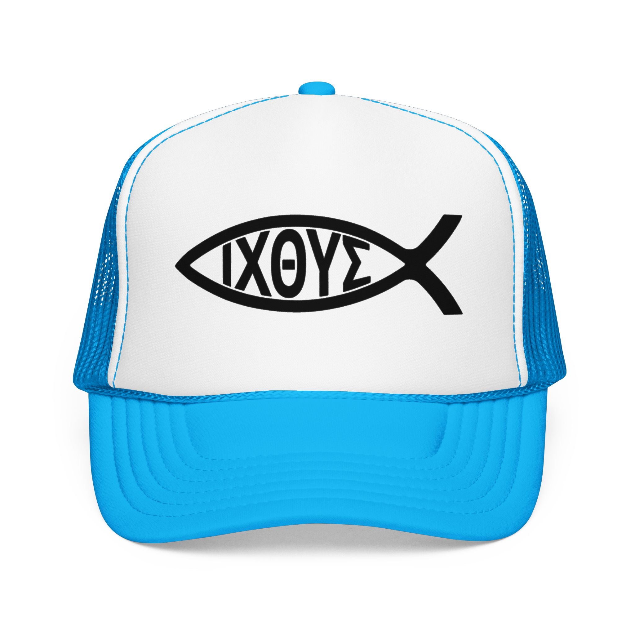 Christian Fish Trucker Hat with ΙΧΘΥΣ Ichthys Design