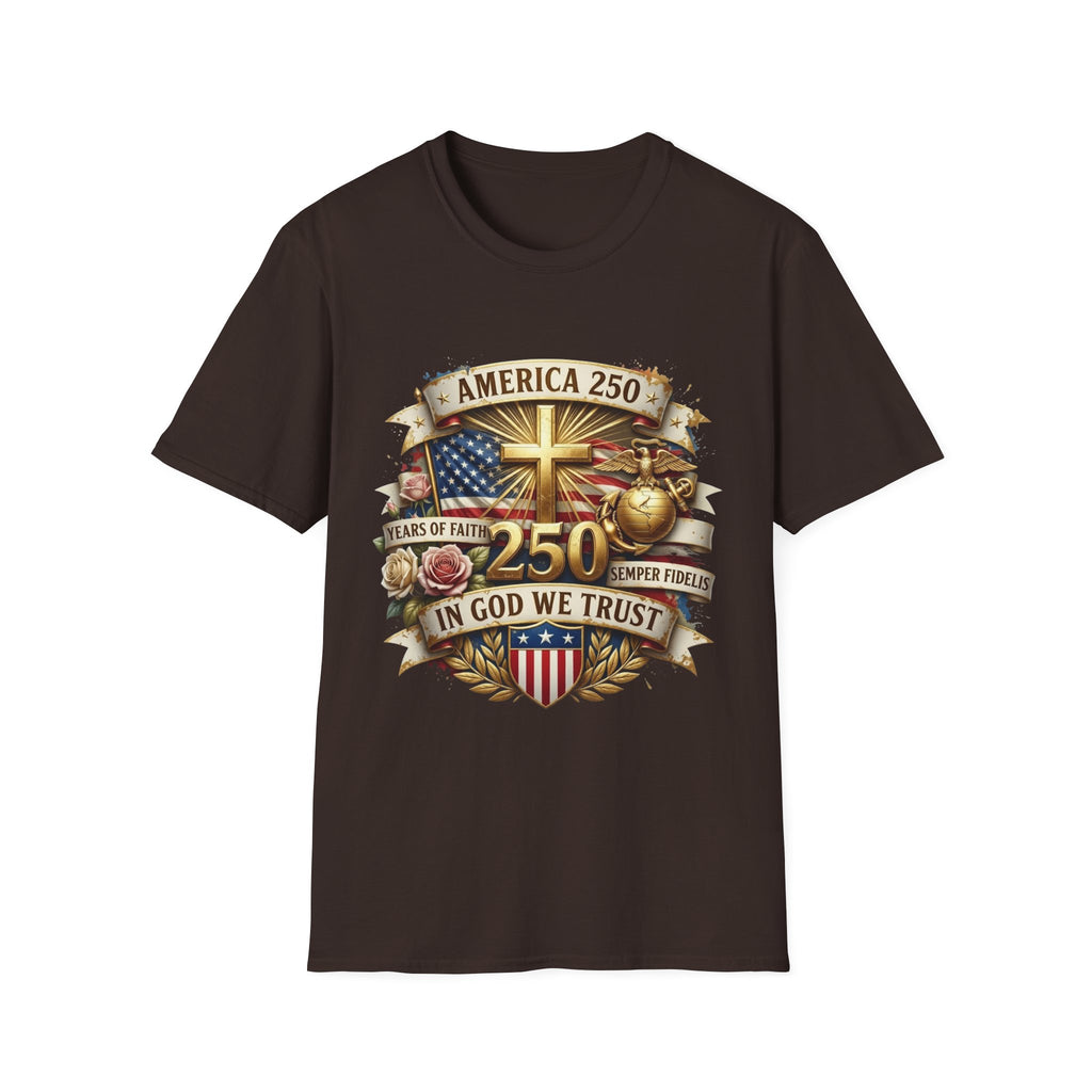 America 250 Christian T-Shirt — "In God We Trust" Patriotic Faith Tee