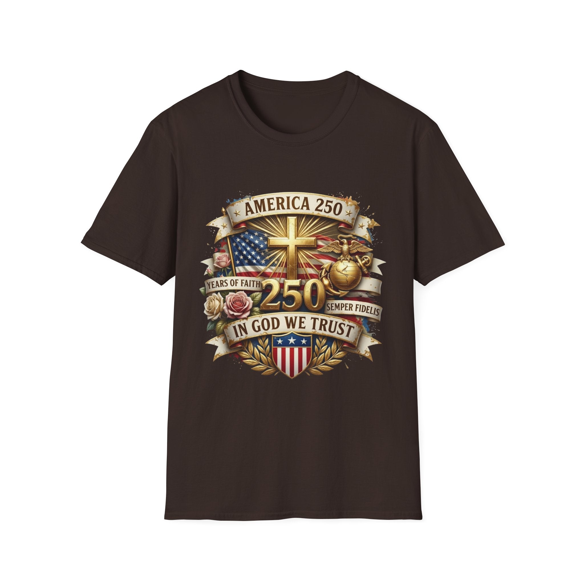 America 250 Christian T-Shirt — "In God We Trust" Patriotic Faith Tee