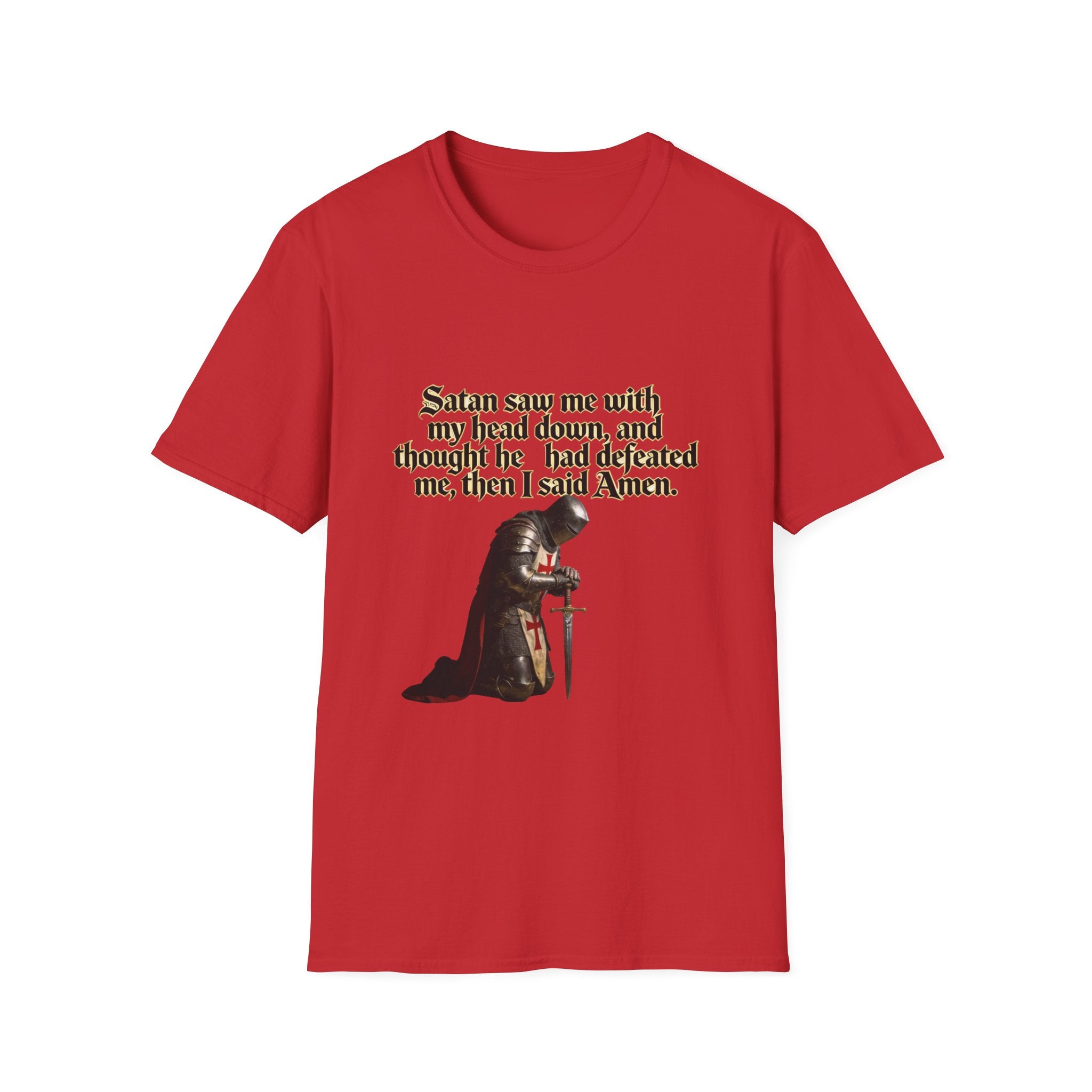 Christian Prayer T‑Shirt — "Satan Saw Me…Then I Said Amen" Faith Tee
