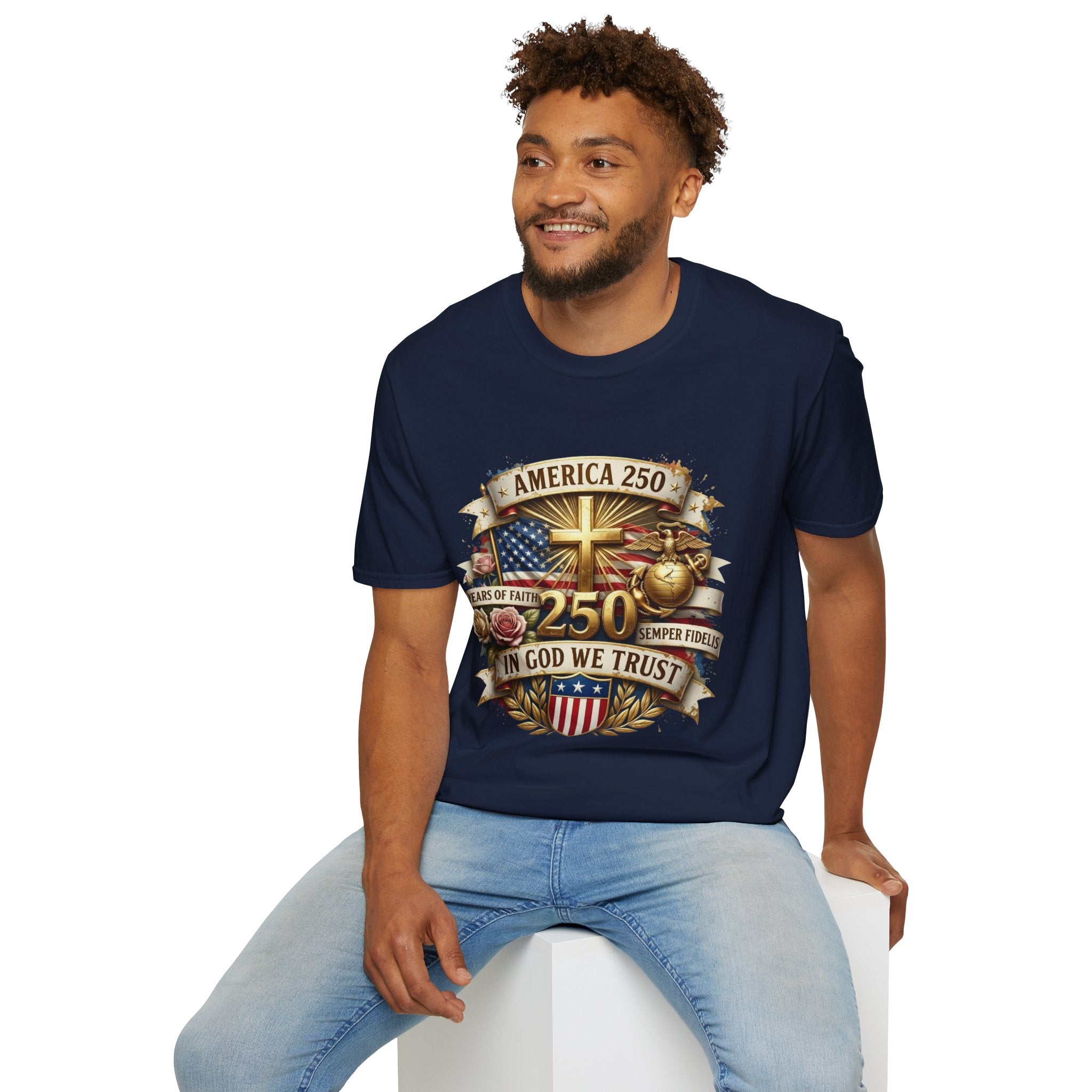 America 250 Christian T-Shirt — "In God We Trust" Patriotic Faith Tee
