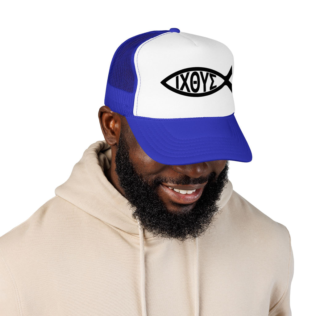 Christian Fish Trucker Hat with ΙΧΘΥΣ Ichthys Design