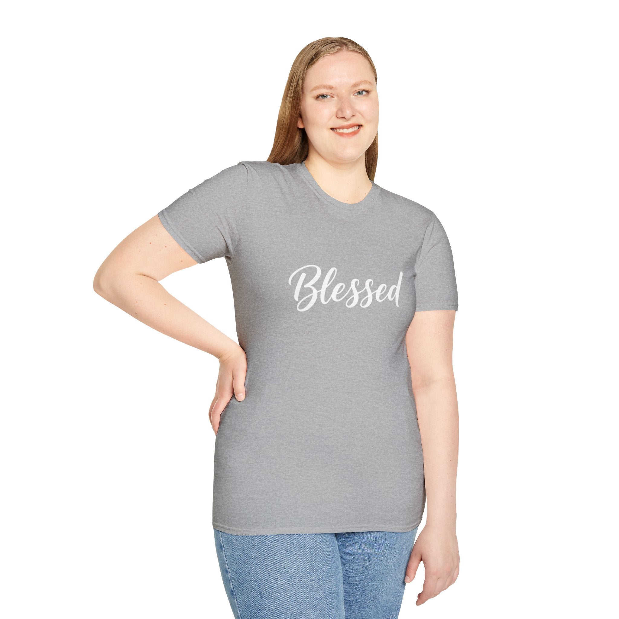 Blessed Script T-Shirt — Inspirational Faith Graphic Tee