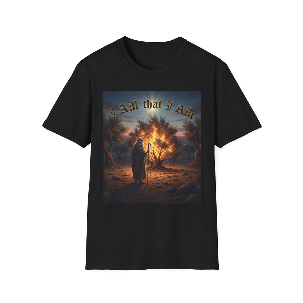 I AM That I AM T‑Shirt — Burning Bush Biblical Faith Graphic Tee