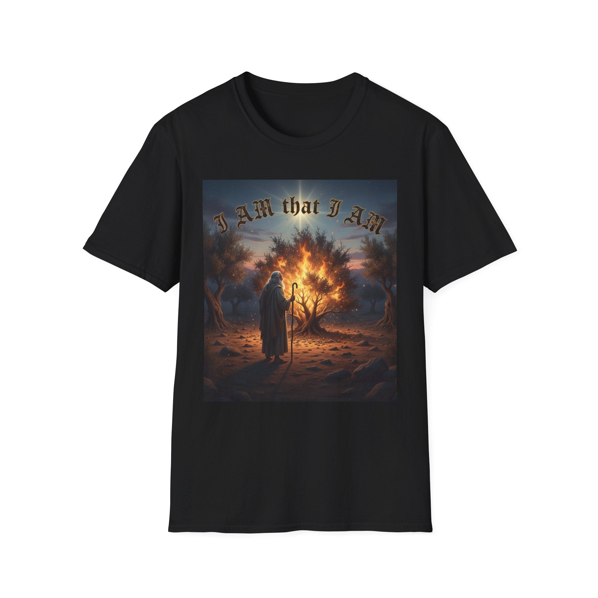 I AM That I AM T‑Shirt — Burning Bush Biblical Faith Graphic Tee