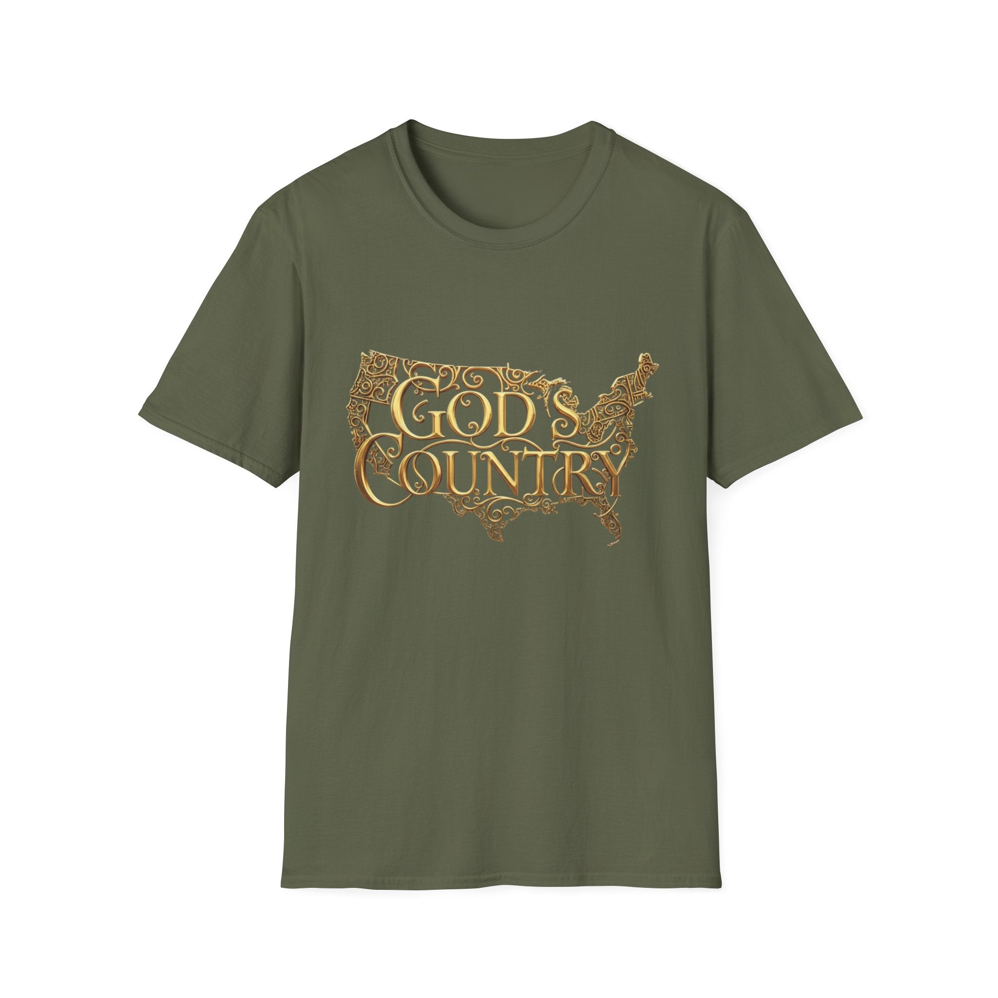 God's Country T-Shirt — Vintage USA Map Faith Tee
