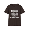 Names of Jesus from Isaiah T-Shirt — Plain Softstyle Crew Tee