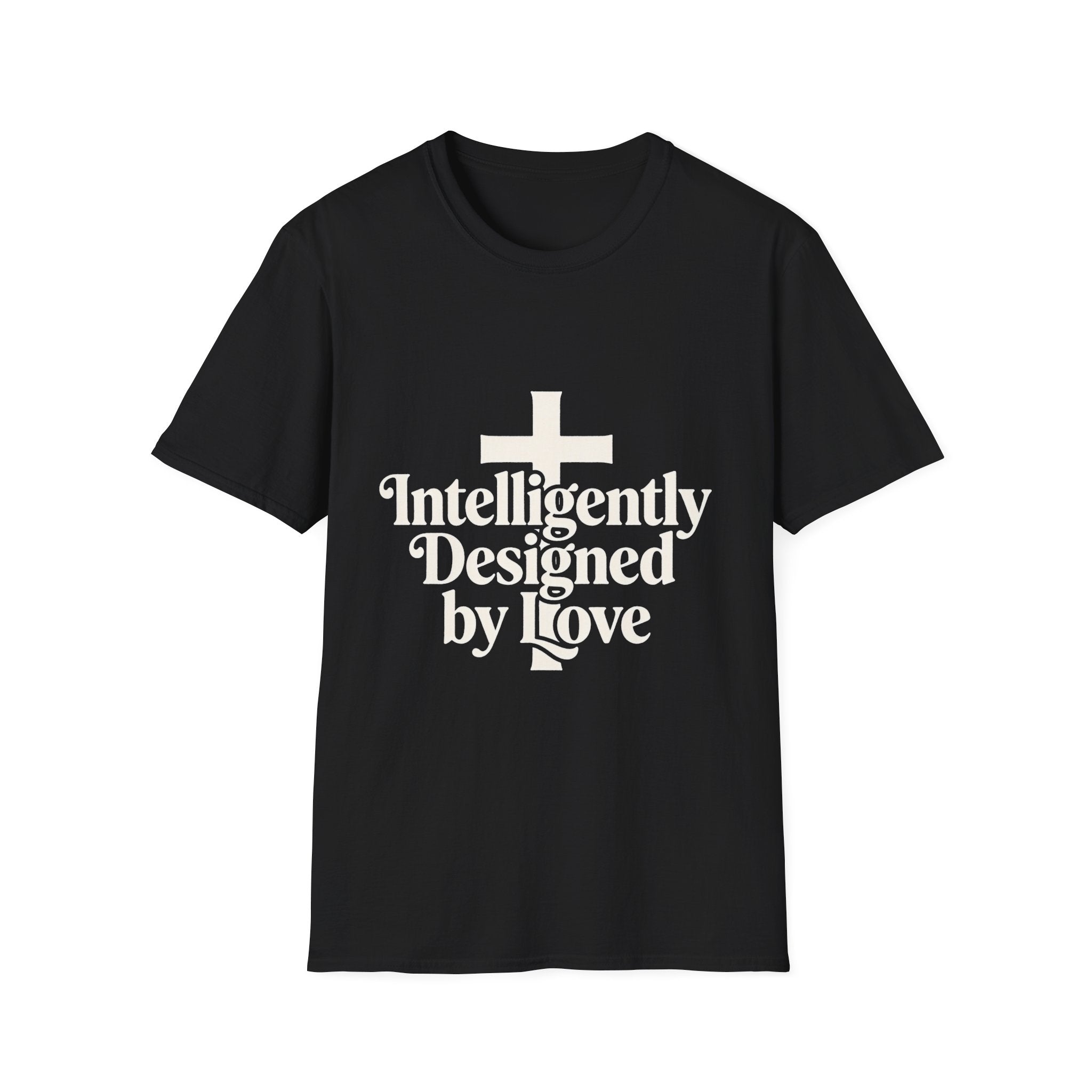 Christian T-Shirt — "Intelligently Designed by Love" Cross Faith Tee