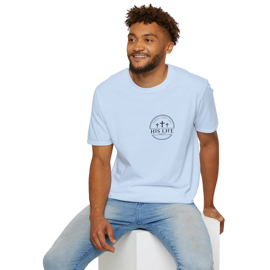 His Life Apparel Christian American 250 T‑Shirt — Three Crosses Faith Graphic
