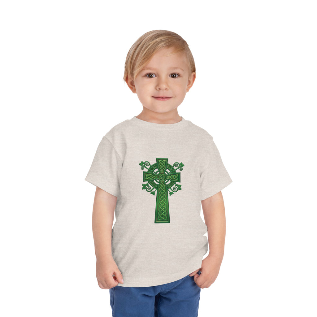 Toddler Tee — Green Celtic Cross Graphic (St. Patrick’s Day)