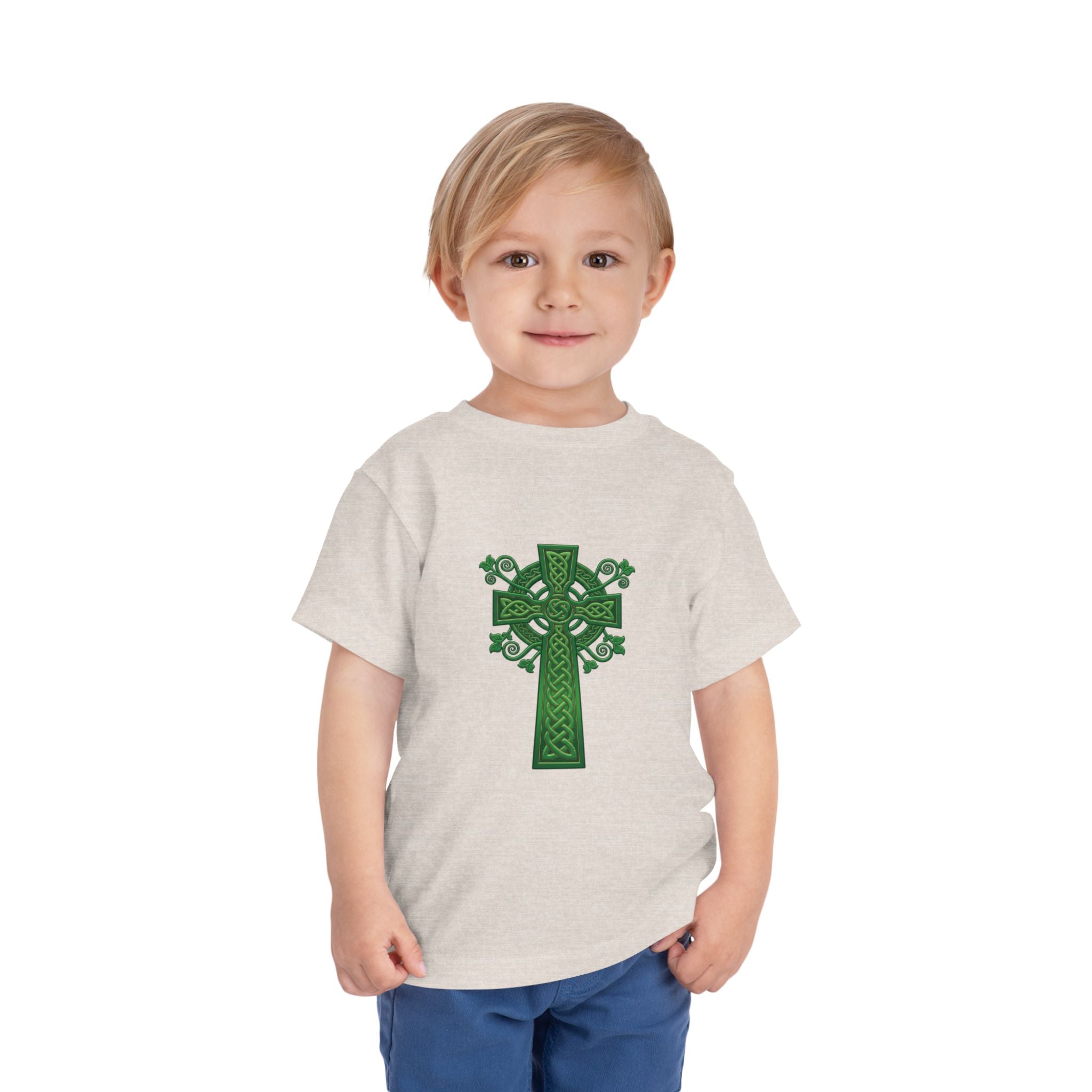 Toddler Tee — Green Celtic Cross Graphic (St. Patrick’s Day)