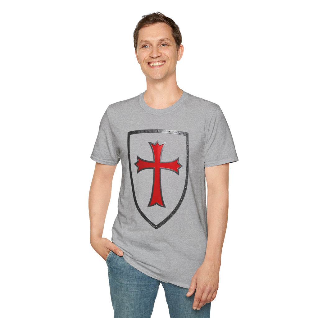 Crusader Shield T-Shirt — Red Cross Medieval Shield Tee