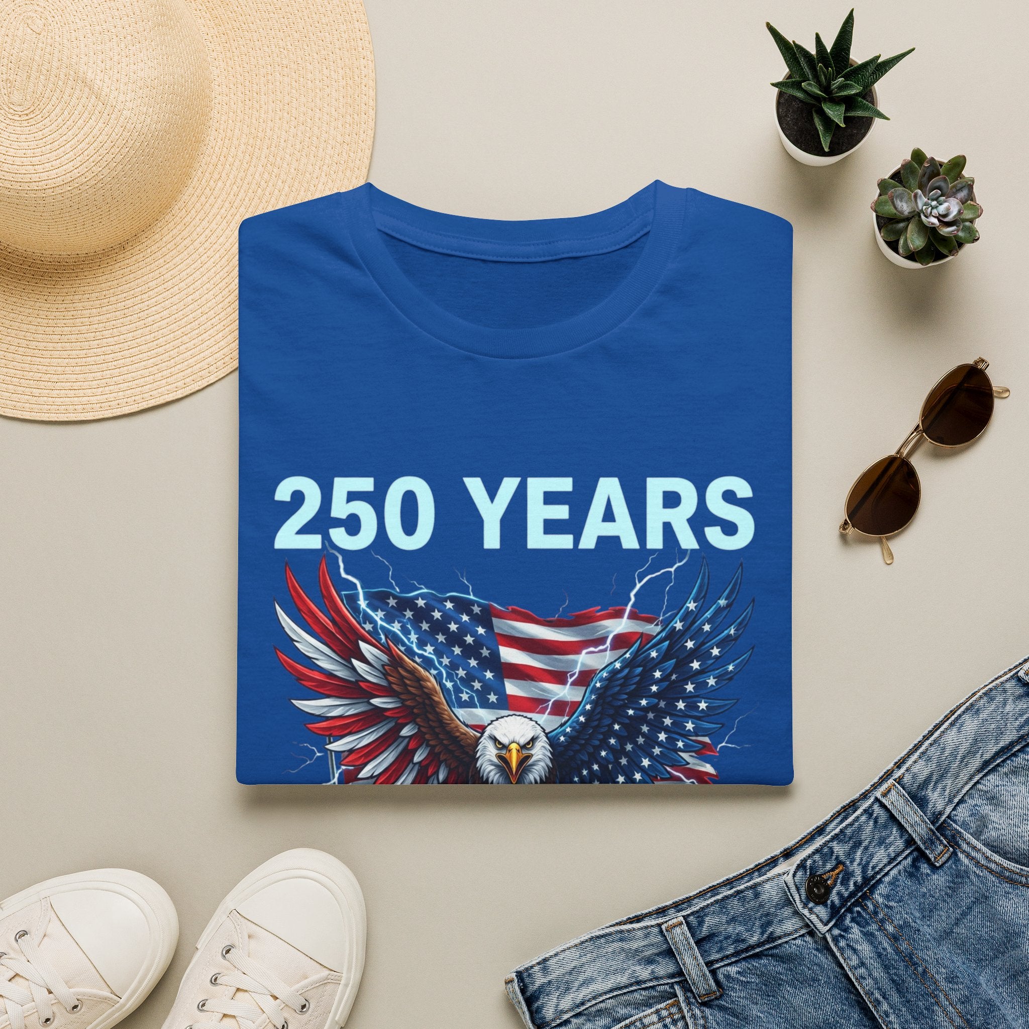 250 Years 1776–2026 Eagle & American Flag T-Shirt — Patriotic 250th Anniversary Tee