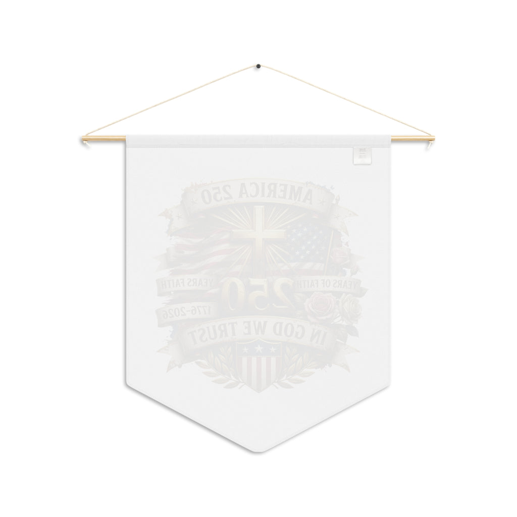 America 250 Pennant – "In God We Trust" Patriotic Commemorative Banner (1776–2026)