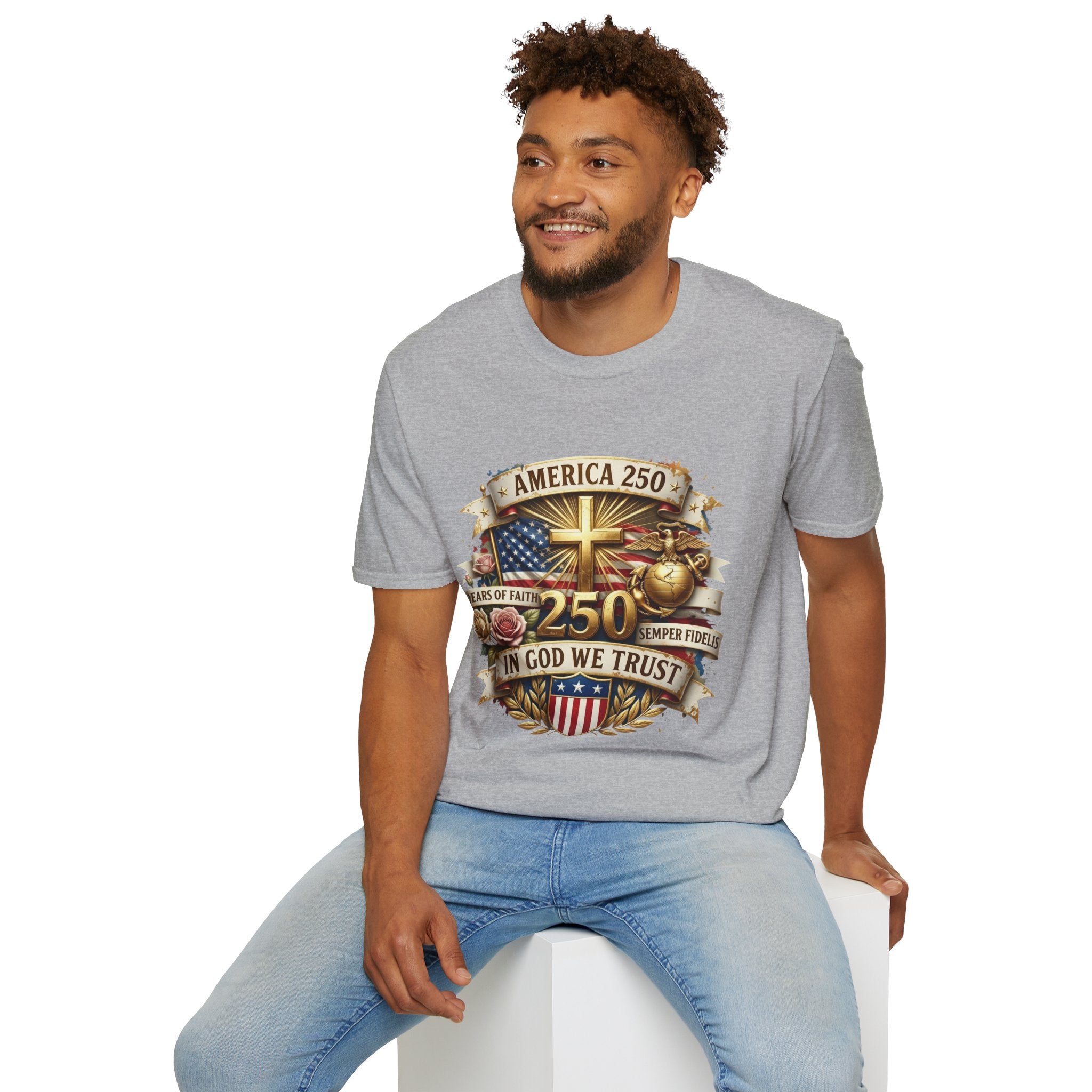 America 250 Christian T-Shirt — "In God We Trust" Patriotic Faith Tee