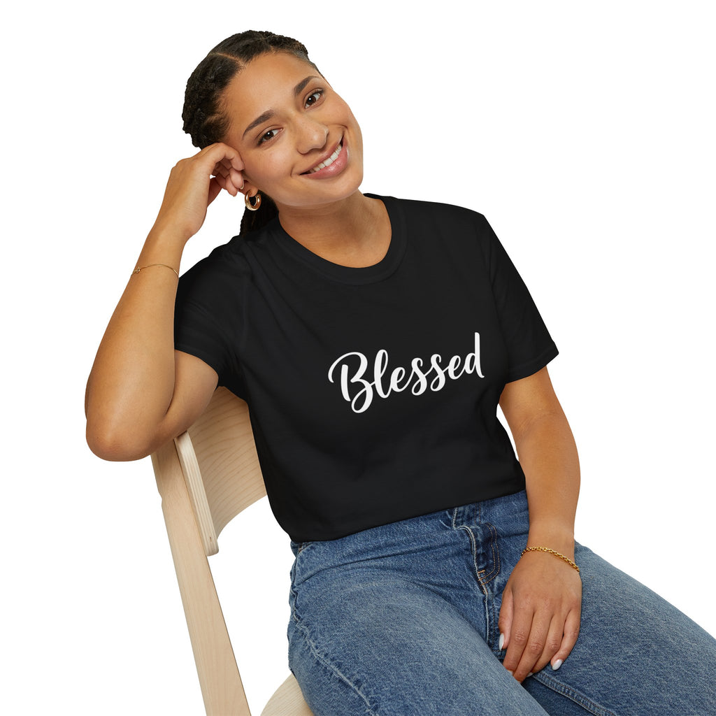 Blessed Script T-Shirt — Inspirational Faith Graphic Tee