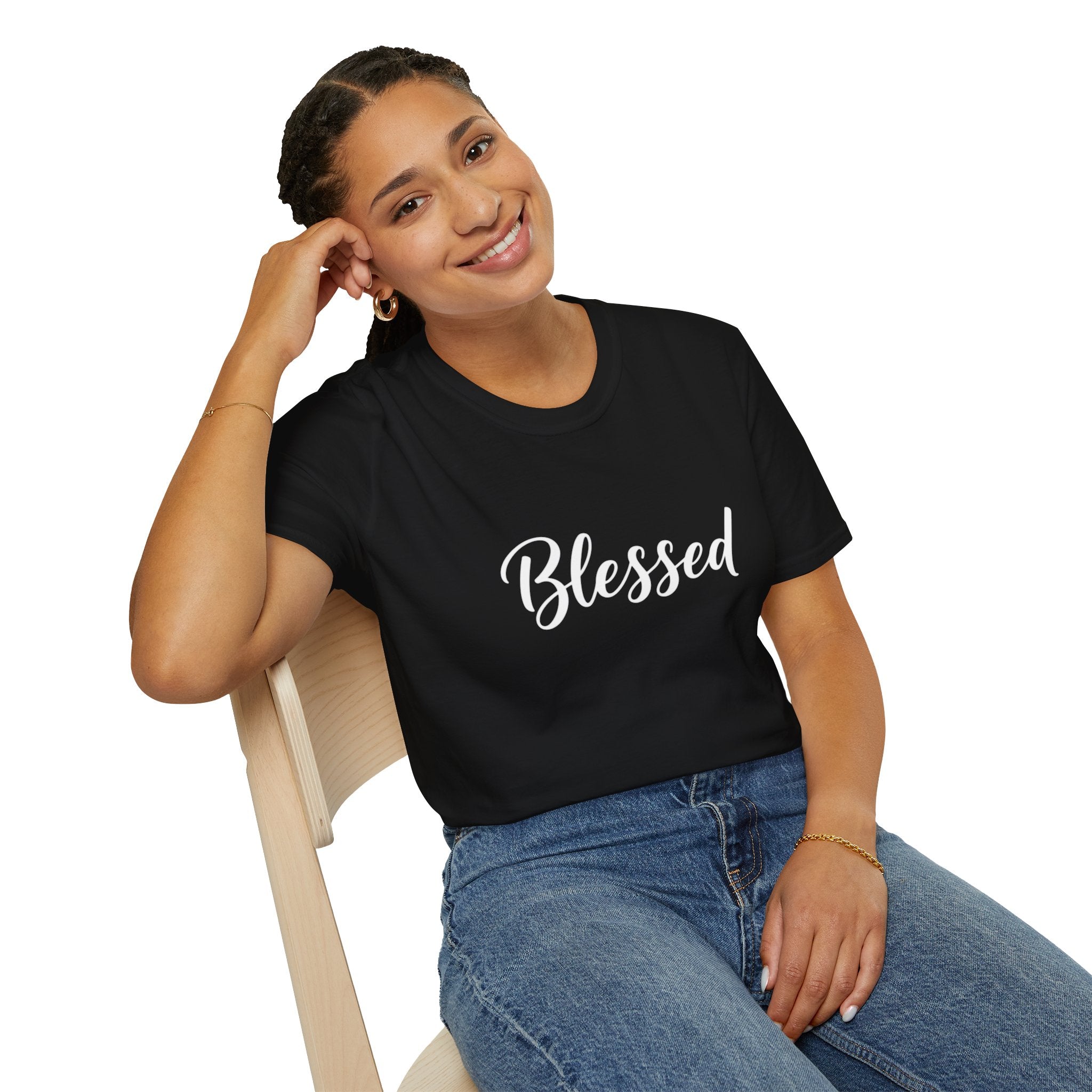 Blessed Script T-Shirt — Inspirational Faith Graphic Tee